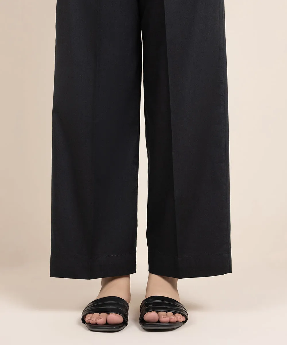 Cotton Viscose Straight Pants