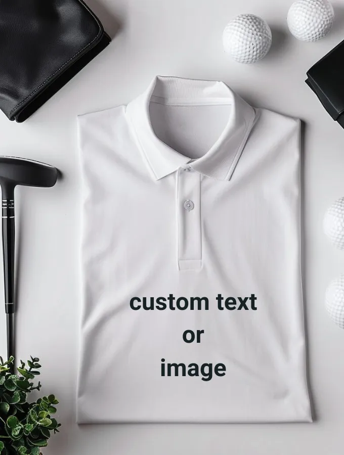 CUSTOM GOLF SHIRT - WHITE - UNISEX