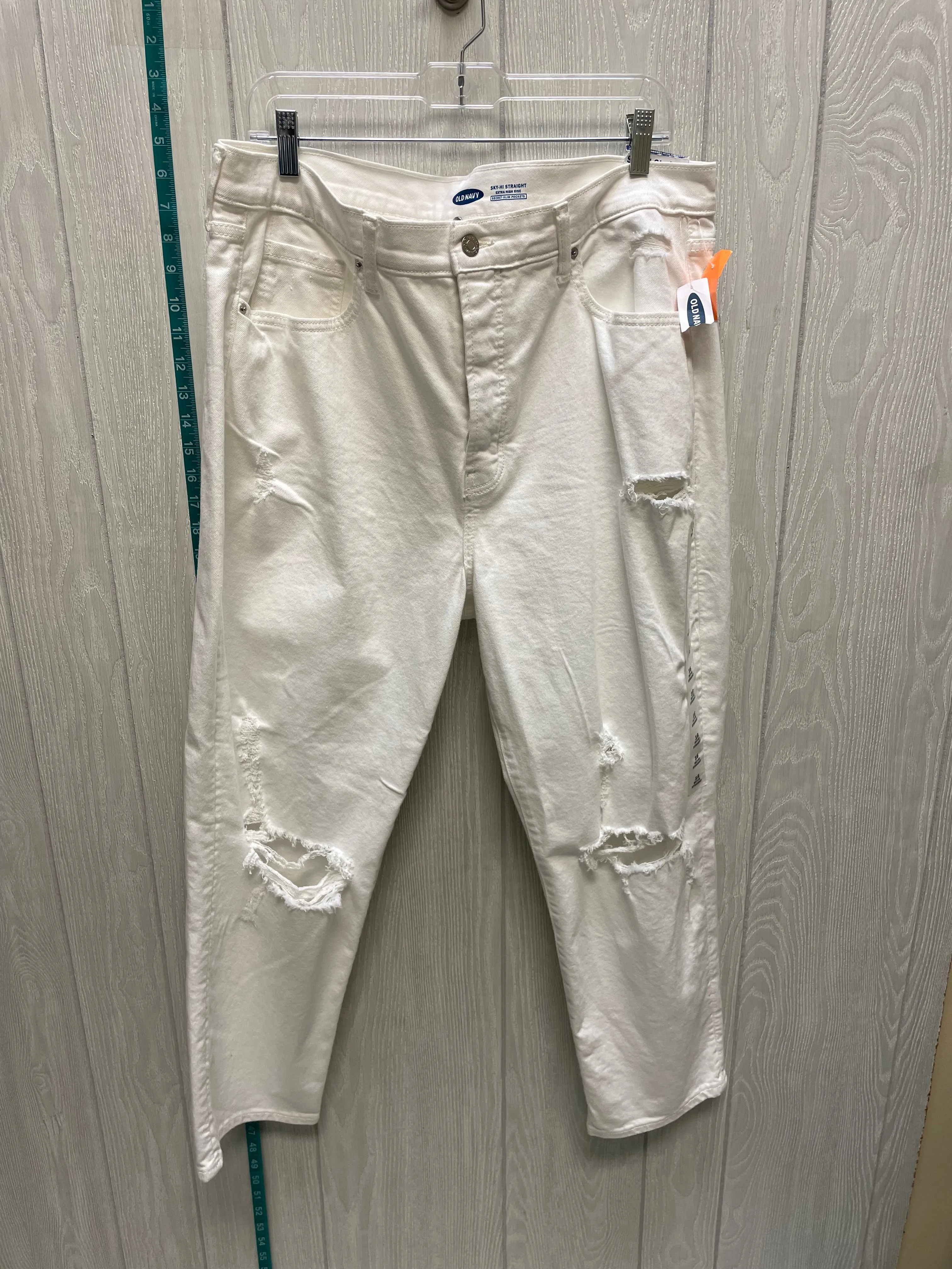 Denim White Jeans Straight Old Navy O, Size 16