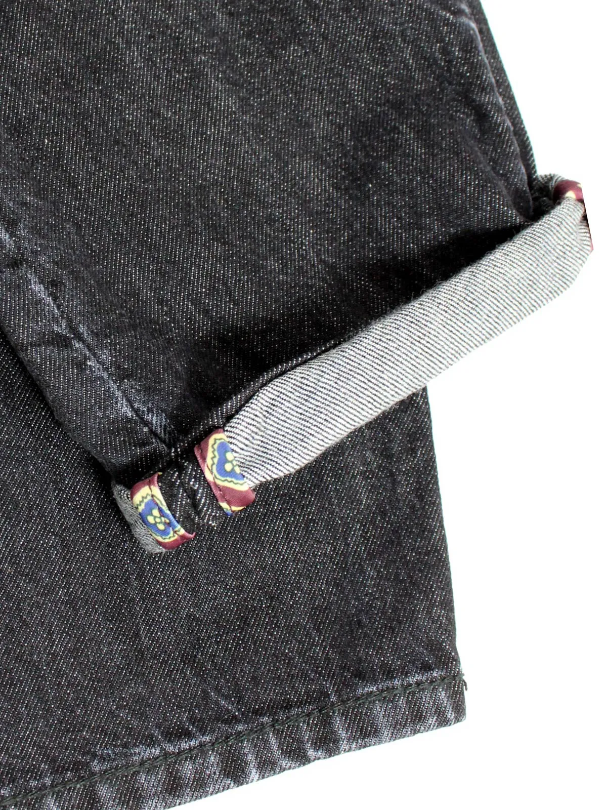 E. Marinella Jeans Black Hand Made Denim Jeans 33 Tokyo Button Fly Slim Fit SALE