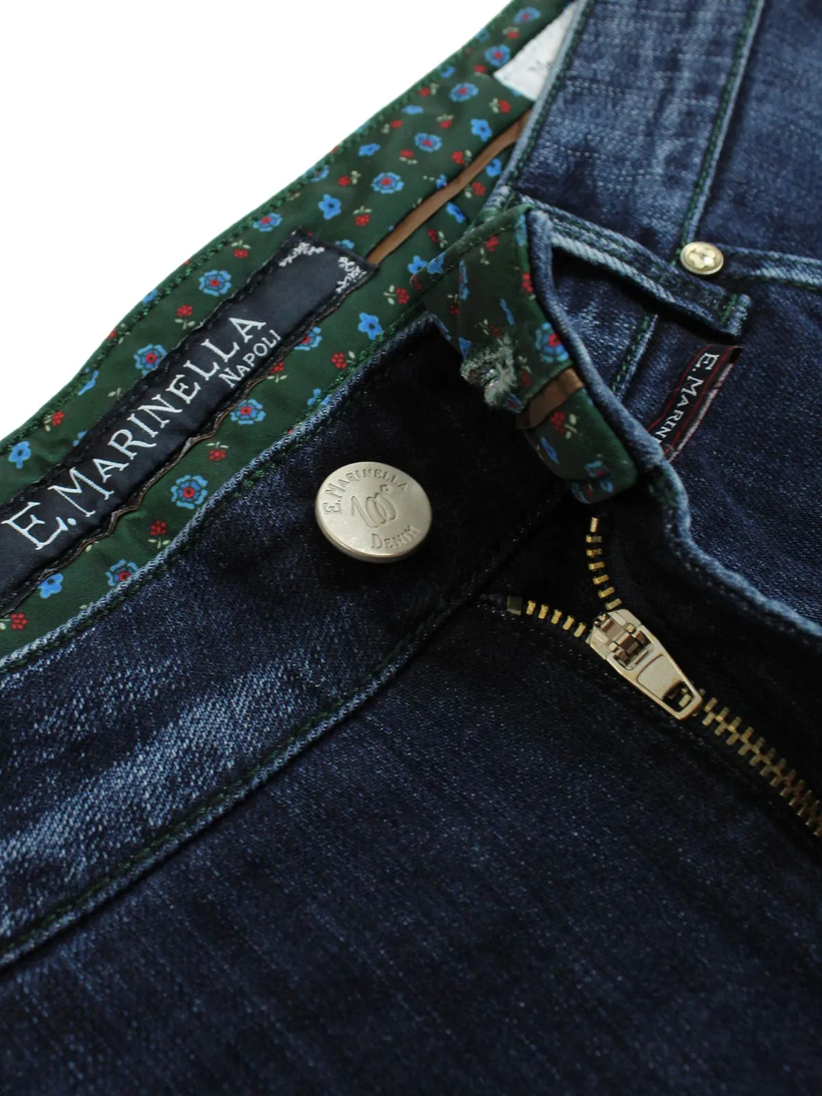 E. Marinella Jeans Dark Denim Blue - 38 Zip Fly Slim Fit SALE