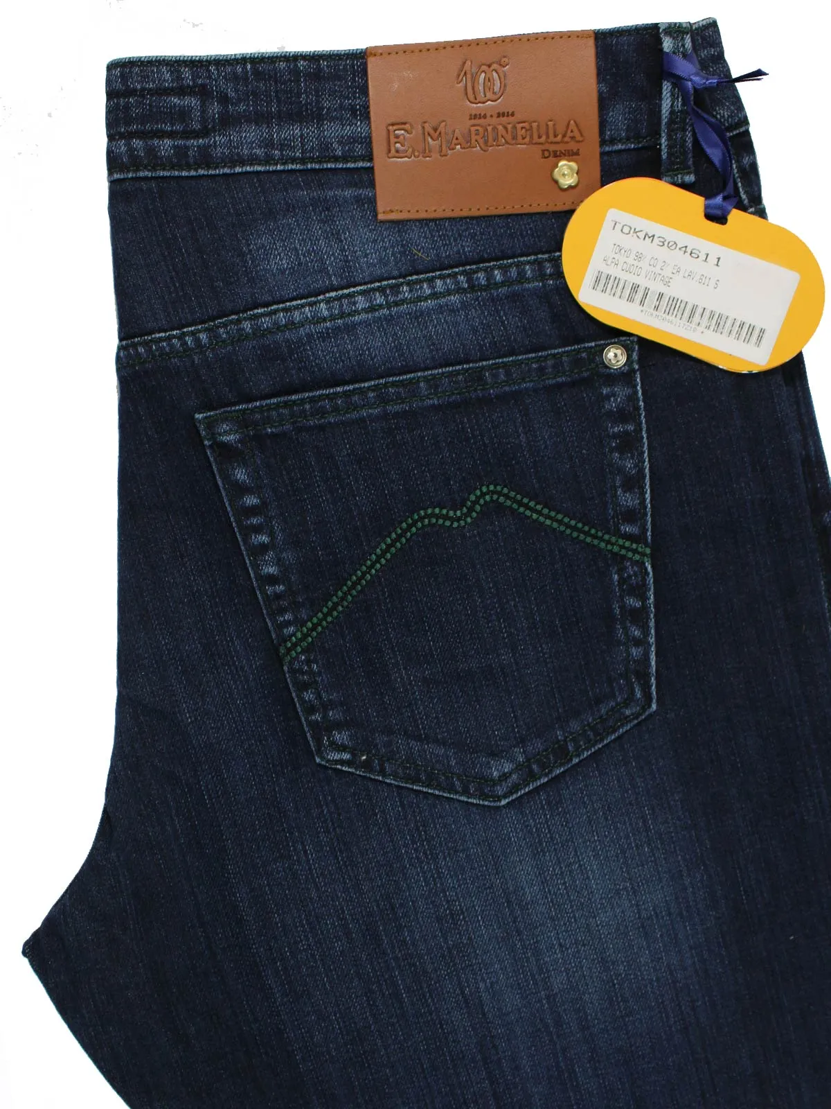 E. Marinella Jeans Dark Denim Blue - 38 Zip Fly Slim Fit SALE