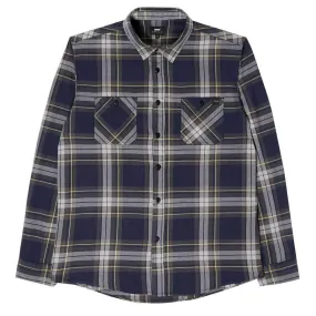 Edwin Jeans Labour Shirt Light Herringbone Flannel - Navy