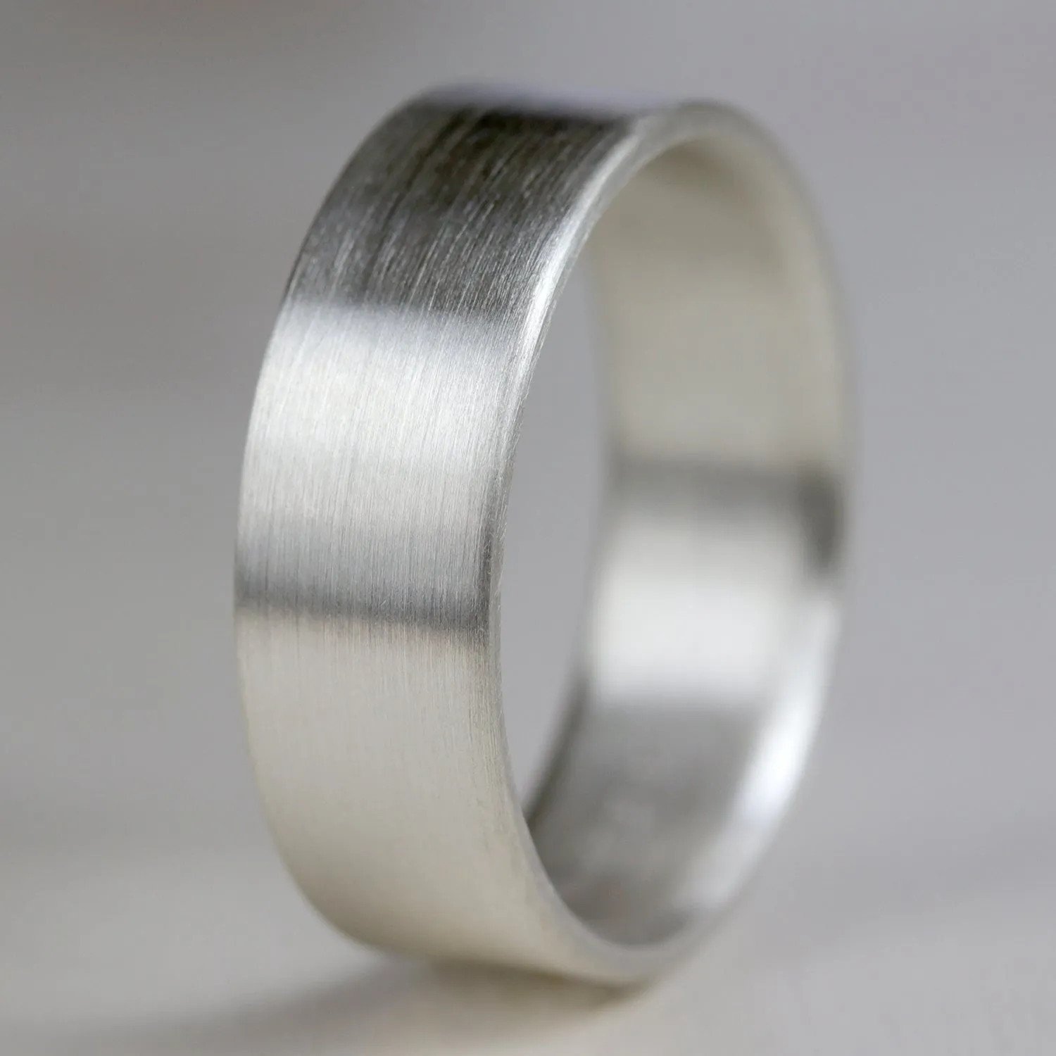 Flat Silver Engagement Band 1.5mm Thick