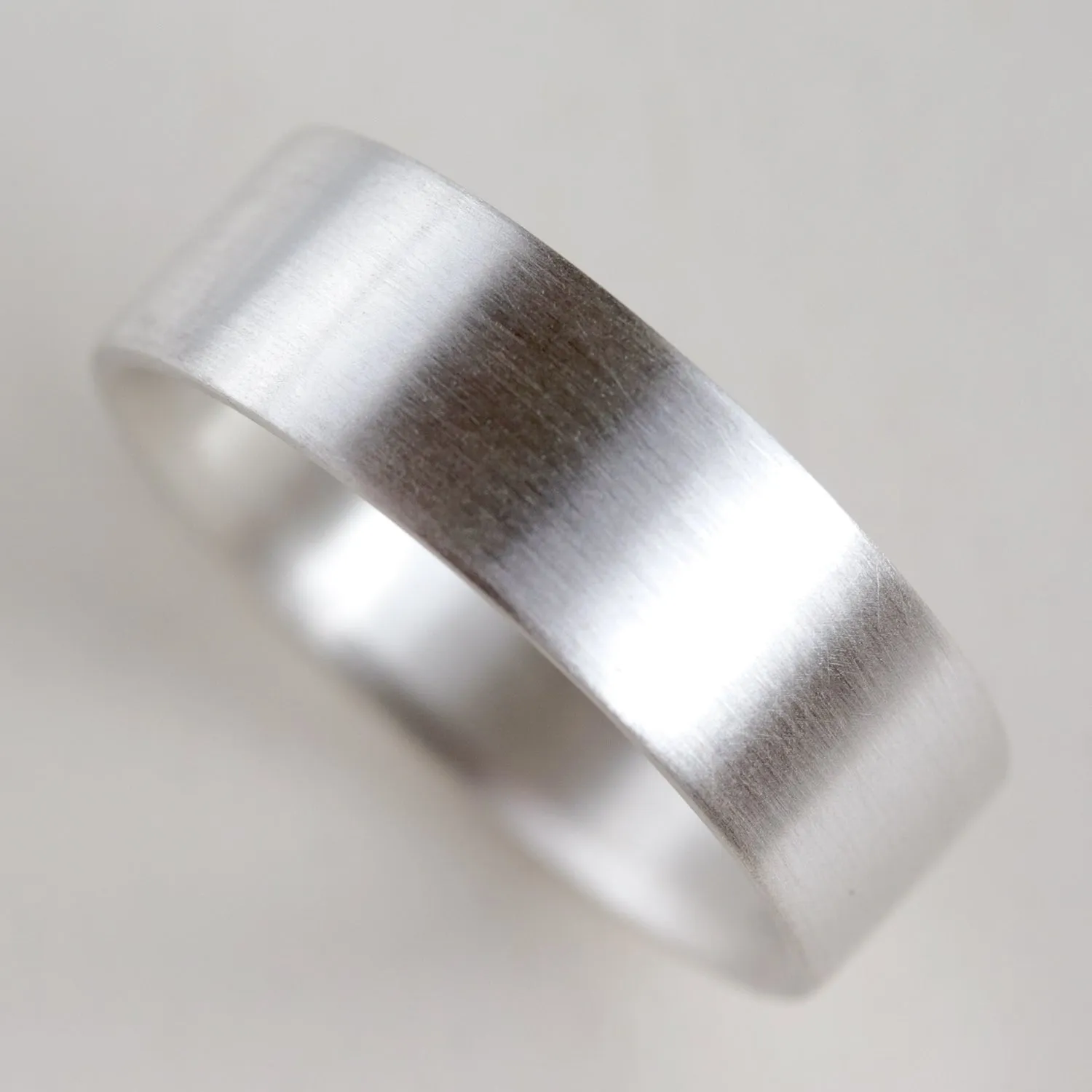 Flat Silver Engagement Band 1.5mm Thick