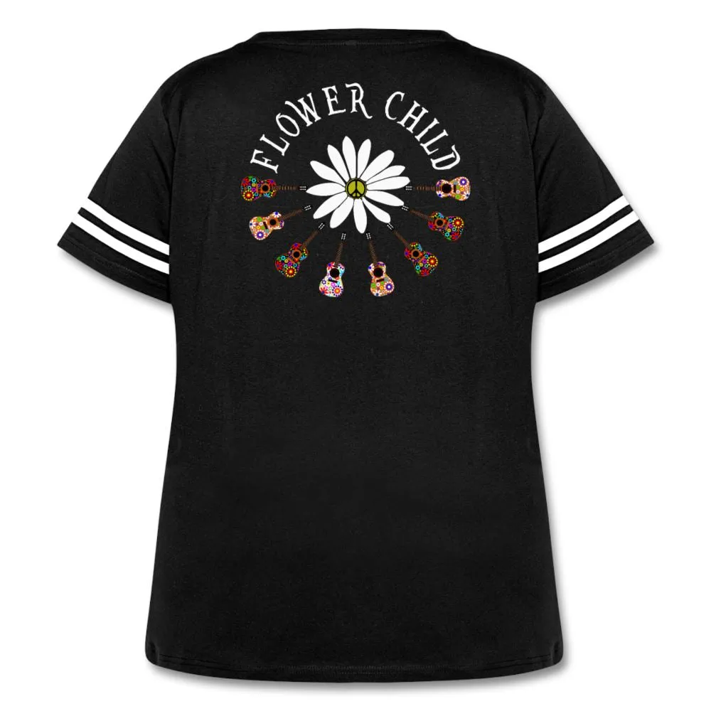 FLOWER CHILD - WOMEN'S CURVY VINTAGE SPORT T-SHIRT