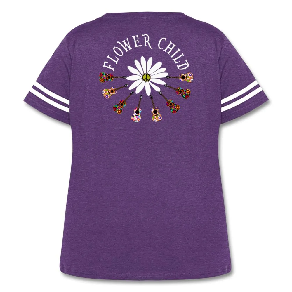 FLOWER CHILD - WOMEN'S CURVY VINTAGE SPORT T-SHIRT