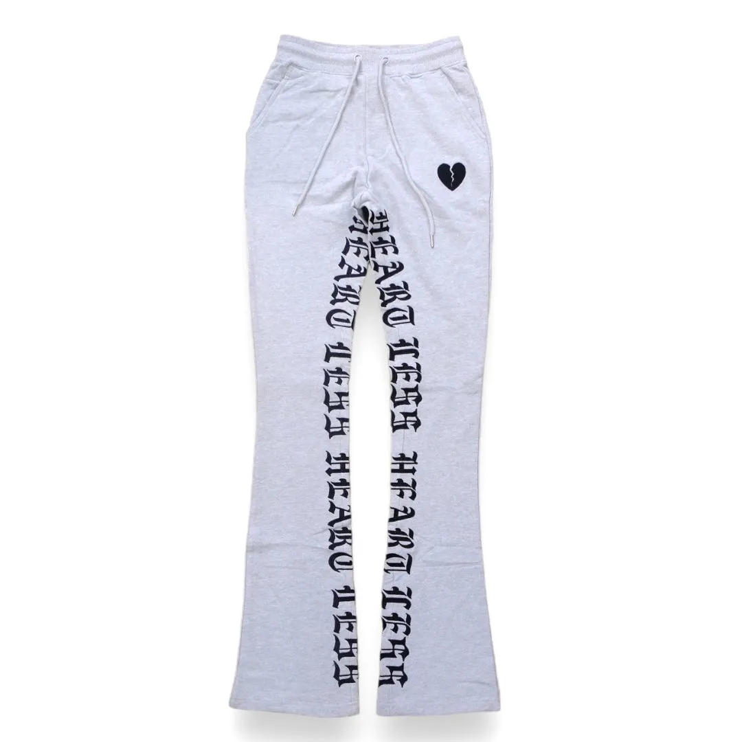 Focus 'Heartless' Stacked Sweatpants (Grey)