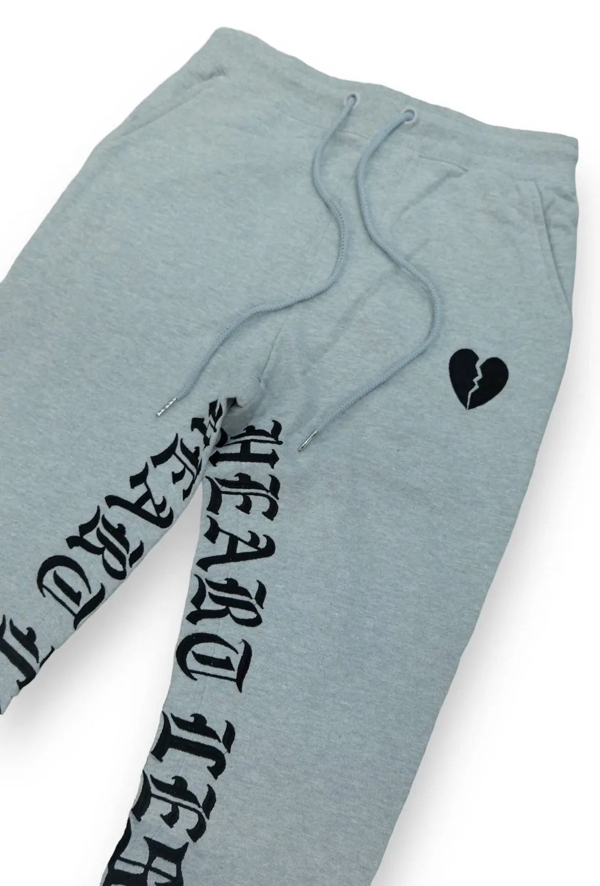 Focus 'Heartless' Stacked Sweatpants (Grey)