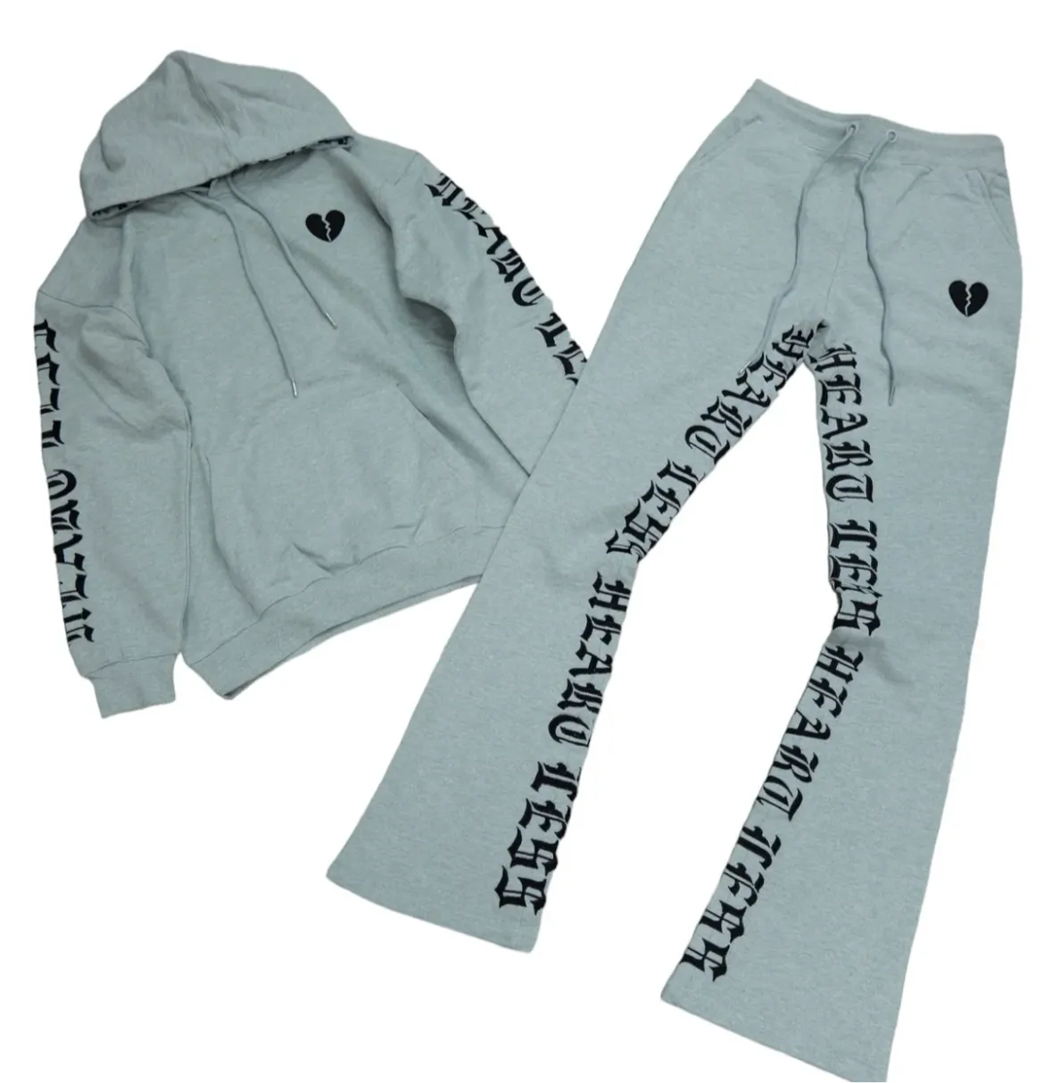 Focus 'Heartless' Stacked Sweatpants (Grey)