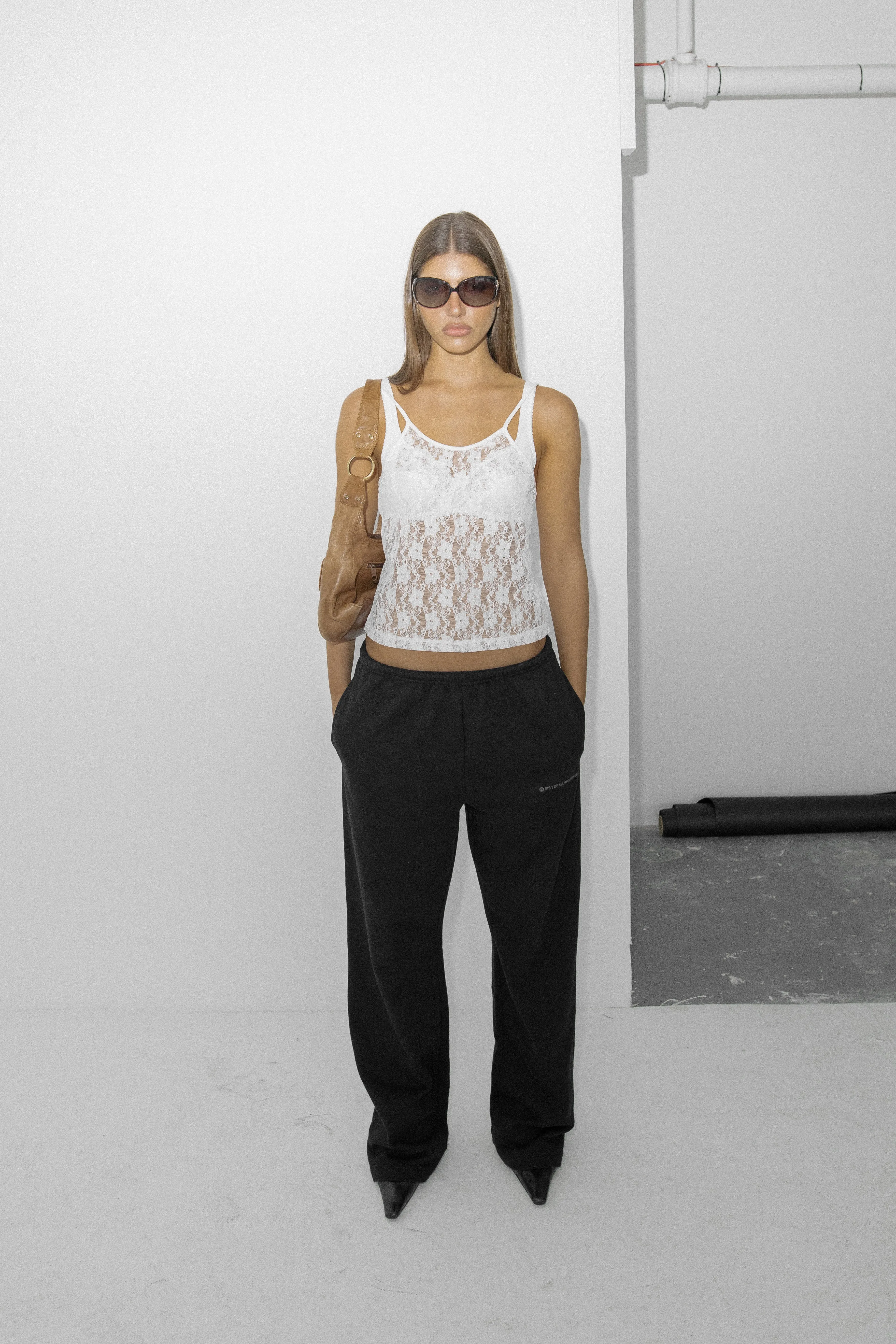 Gear Wide Leg Sweatpants in Black