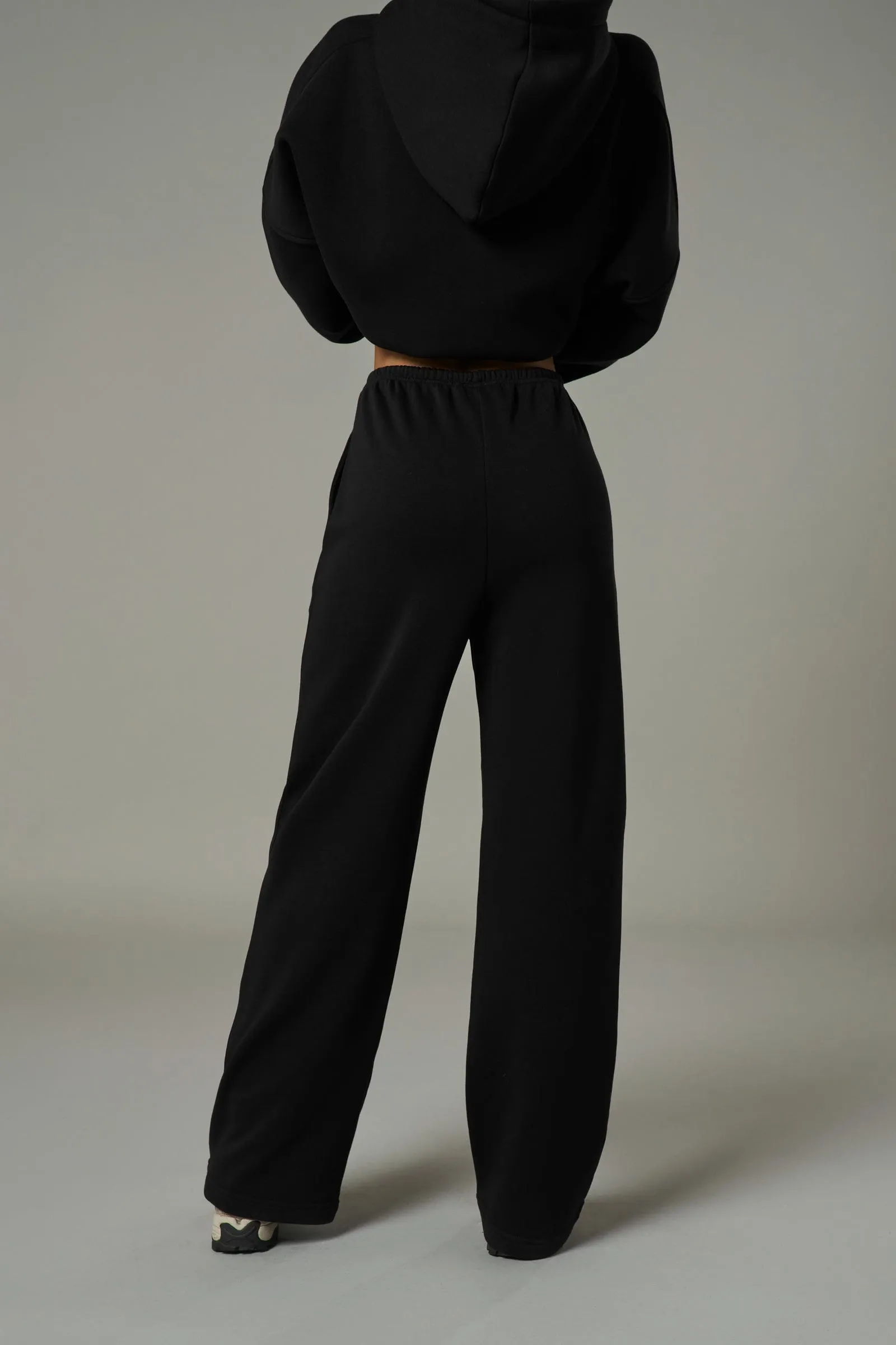 Gear Wide Leg Sweatpants in Black