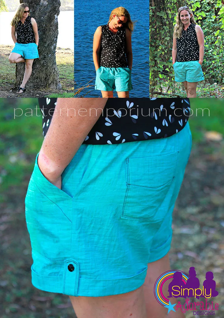 Getaway Shorts | Woven Pull On Shorts Sewing Pattern