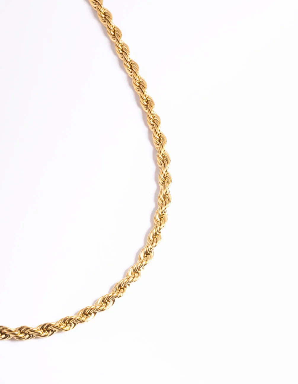 Gold Plated Stainless Steel Thick Twist Chain Necklace