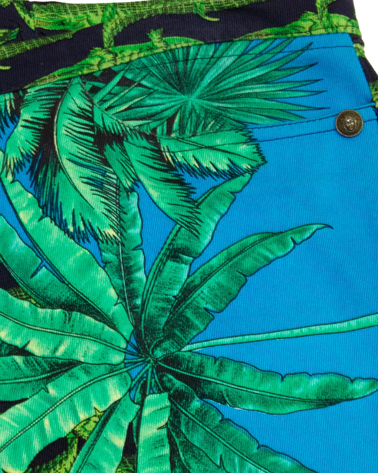 Green and Blue Alligator and Palm Tree Print Jeans