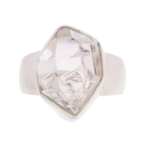 Herkimer Diamond Quartz Thick Band Ring