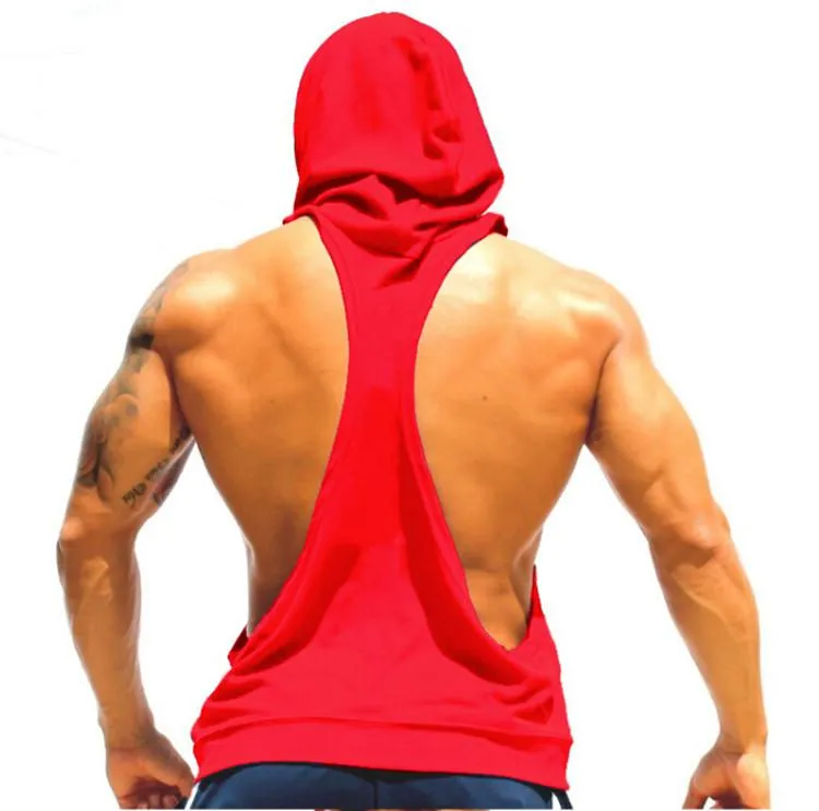 I SHAPED Vest for Men Underwear Summer Athletic Tank Tops Clothing Hooded Loose Tees Sleeveless