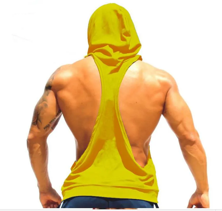 I SHAPED Vest for Men Underwear Summer Athletic Tank Tops Clothing Hooded Loose Tees Sleeveless