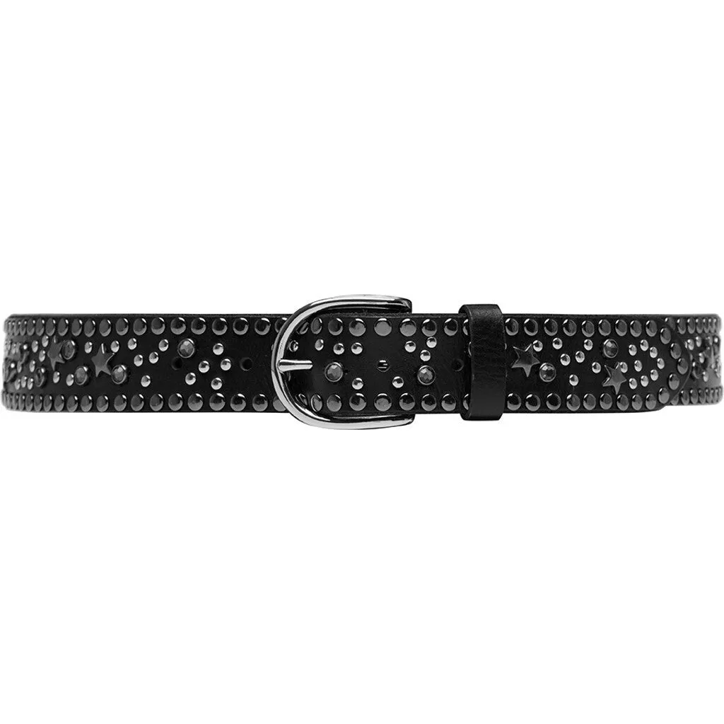 Jeans belt decorated with cool studs / 16064 - Black (Nero)