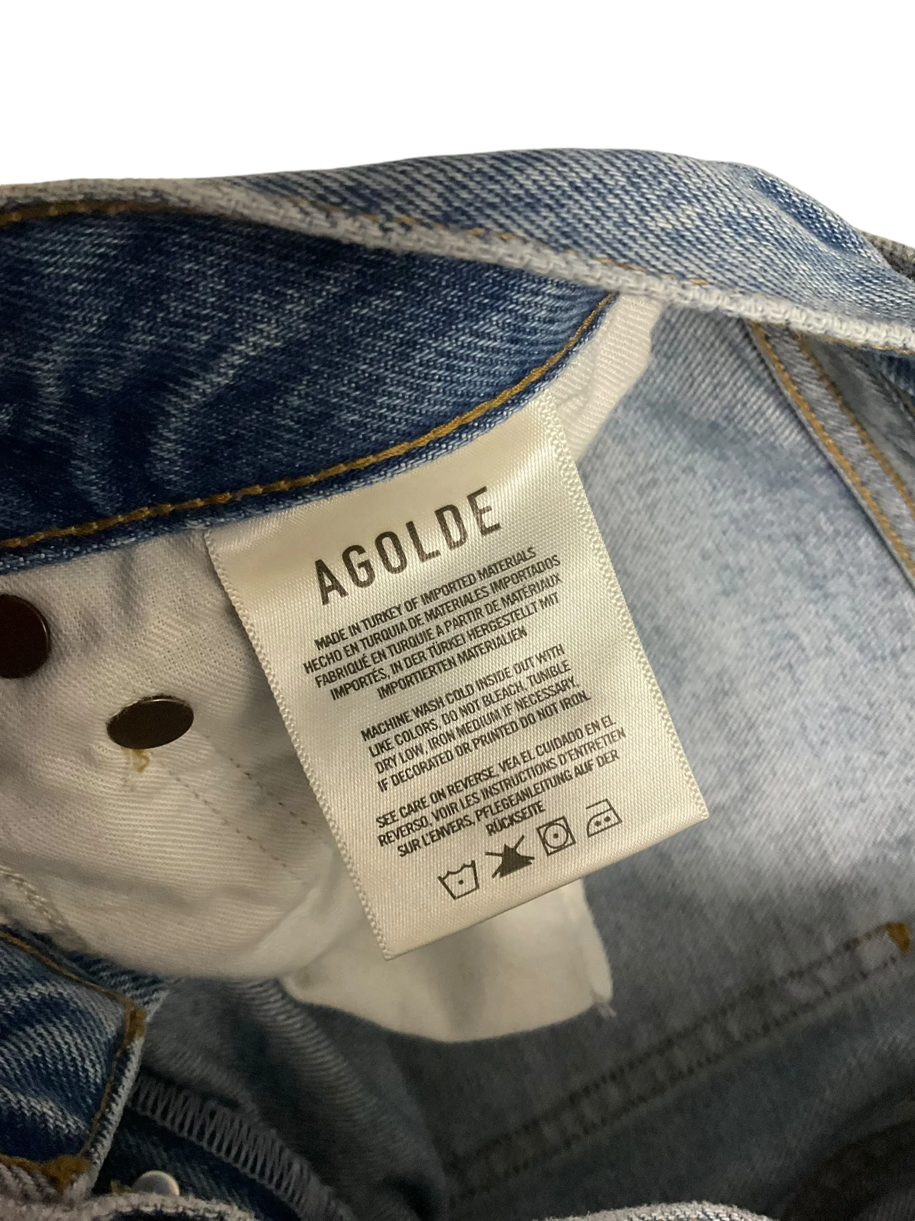 Jeans Cropped By Agolde In Blue Denim, Size: 2