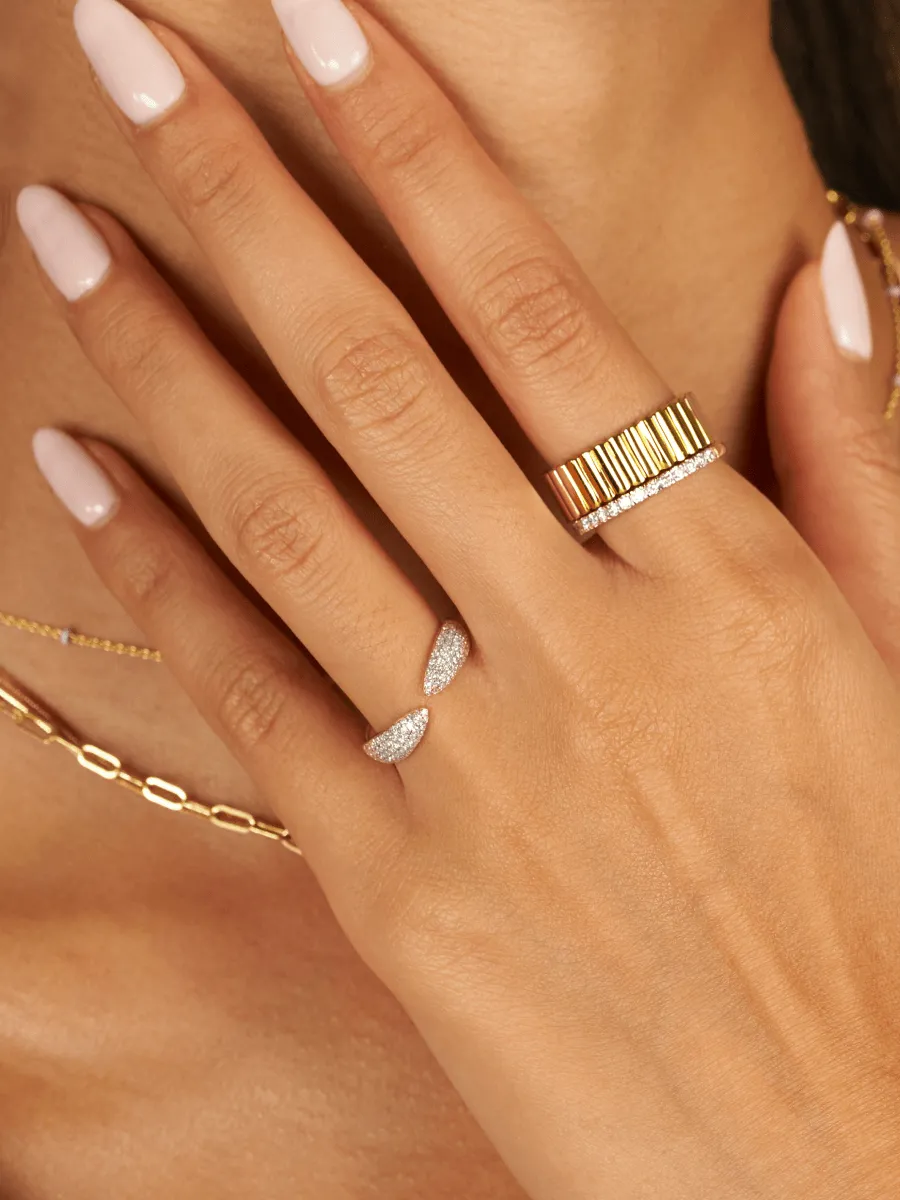 Jen Thick Diamond Claw Ring 14K