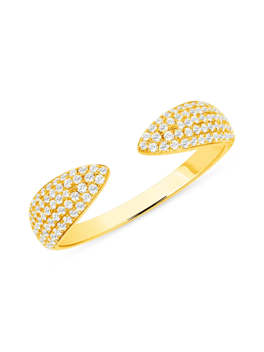 Jen Thick Diamond Claw Ring 14K