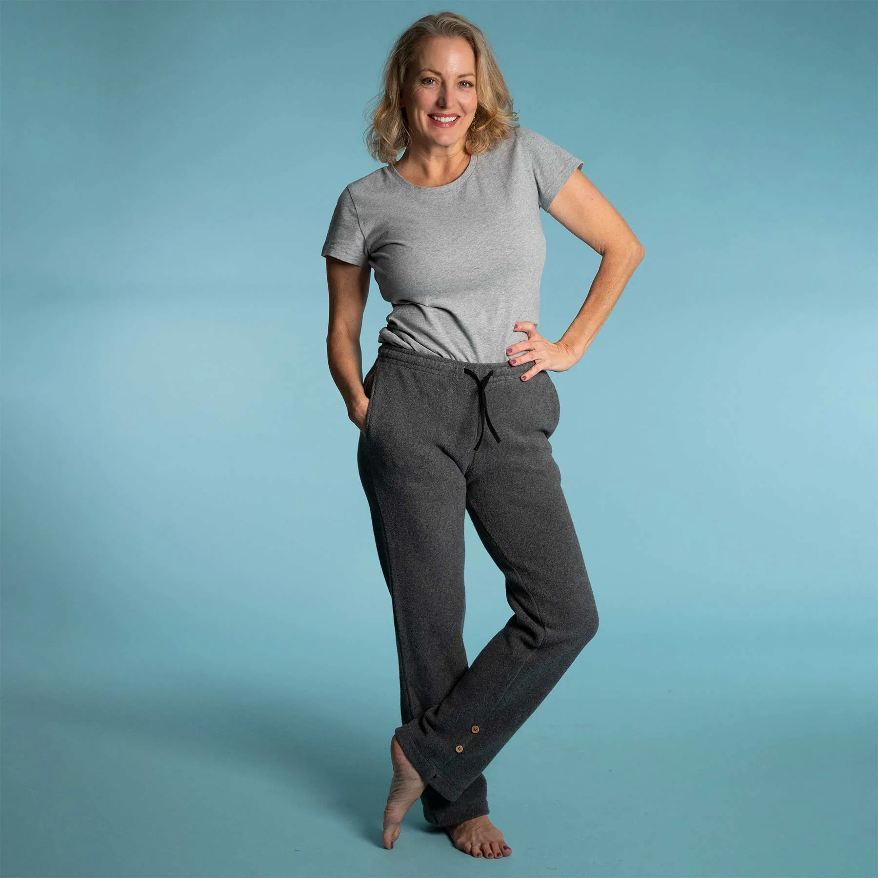 JOLENE Women's 100% Organic Cotton Fleece Sweat Pants (Choice of Bio-Elastic)