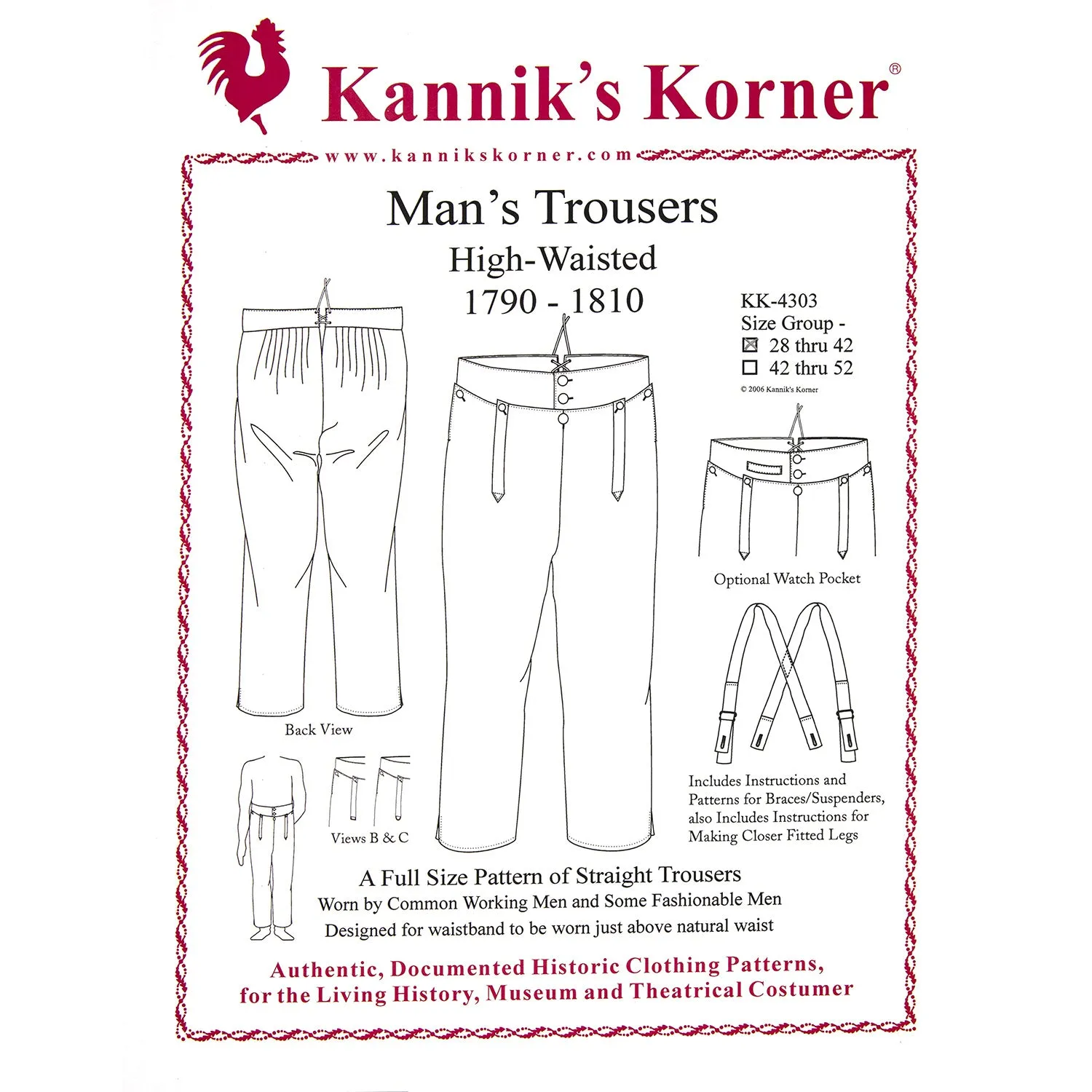 Kannik's Korner Man's Trousers 1790-1810