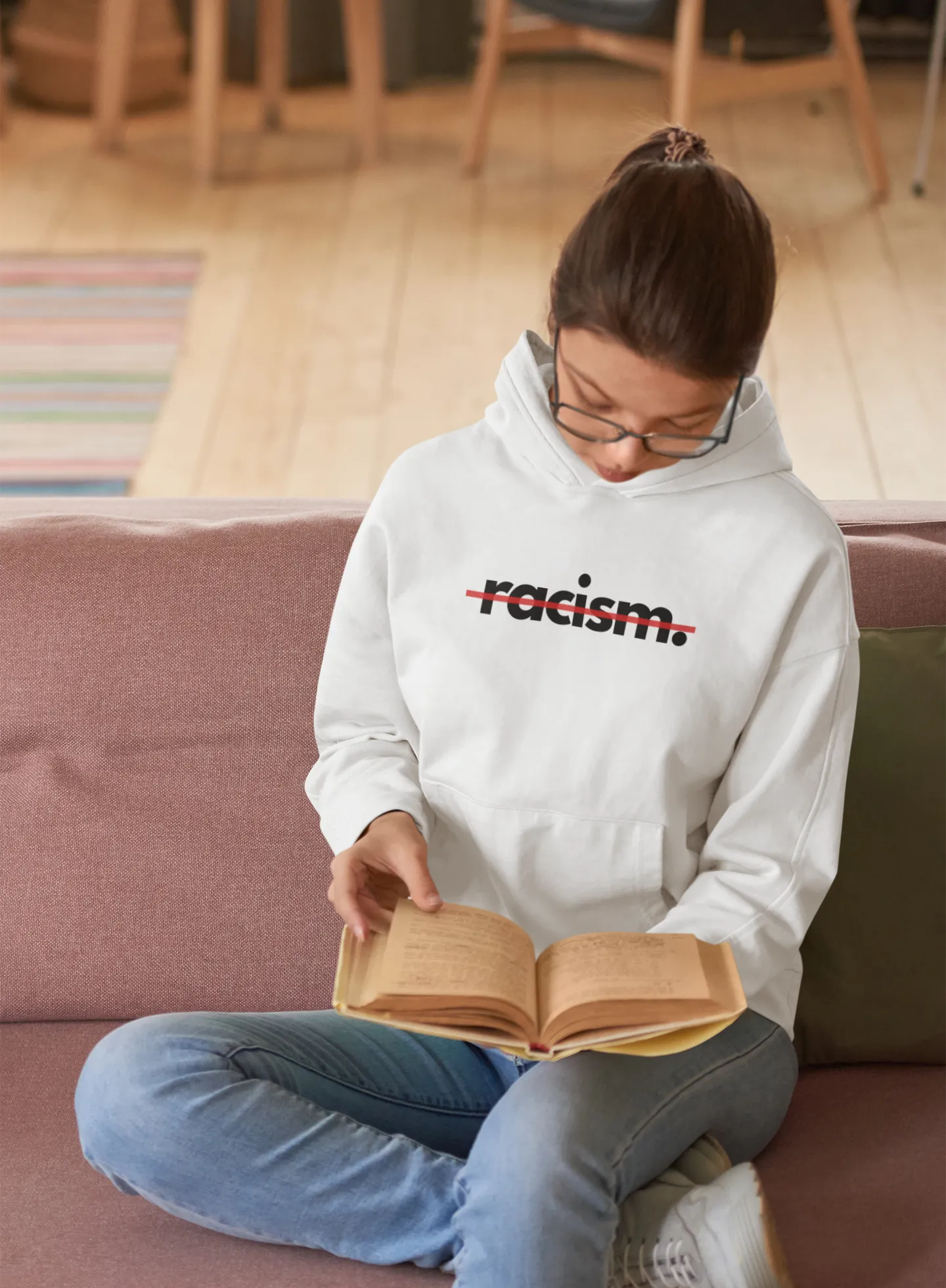 Knock out Racism with RiSE Hoodie for Women