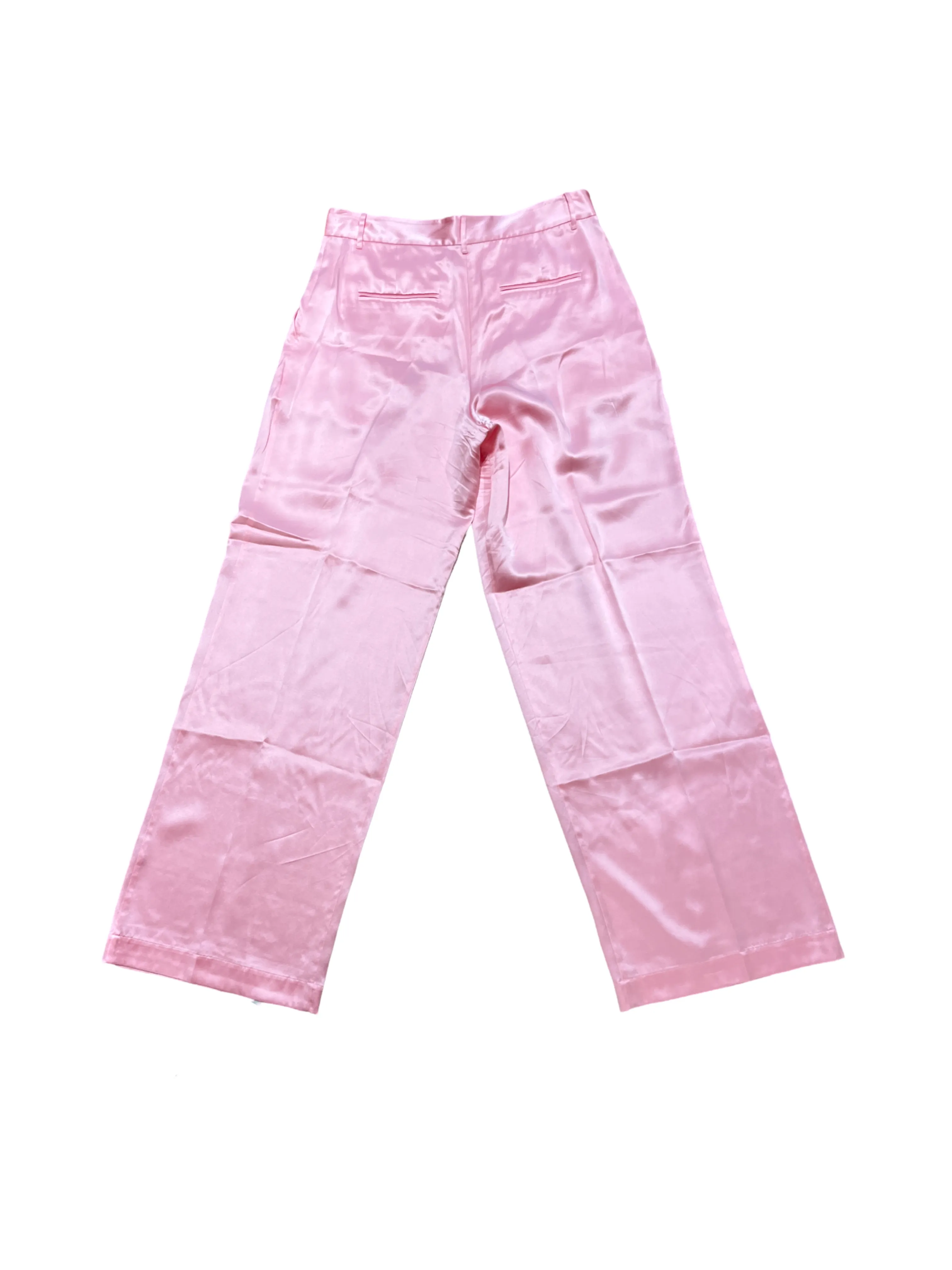 Love Shack Silk Pleated Wide Leg Pink Trousers /6