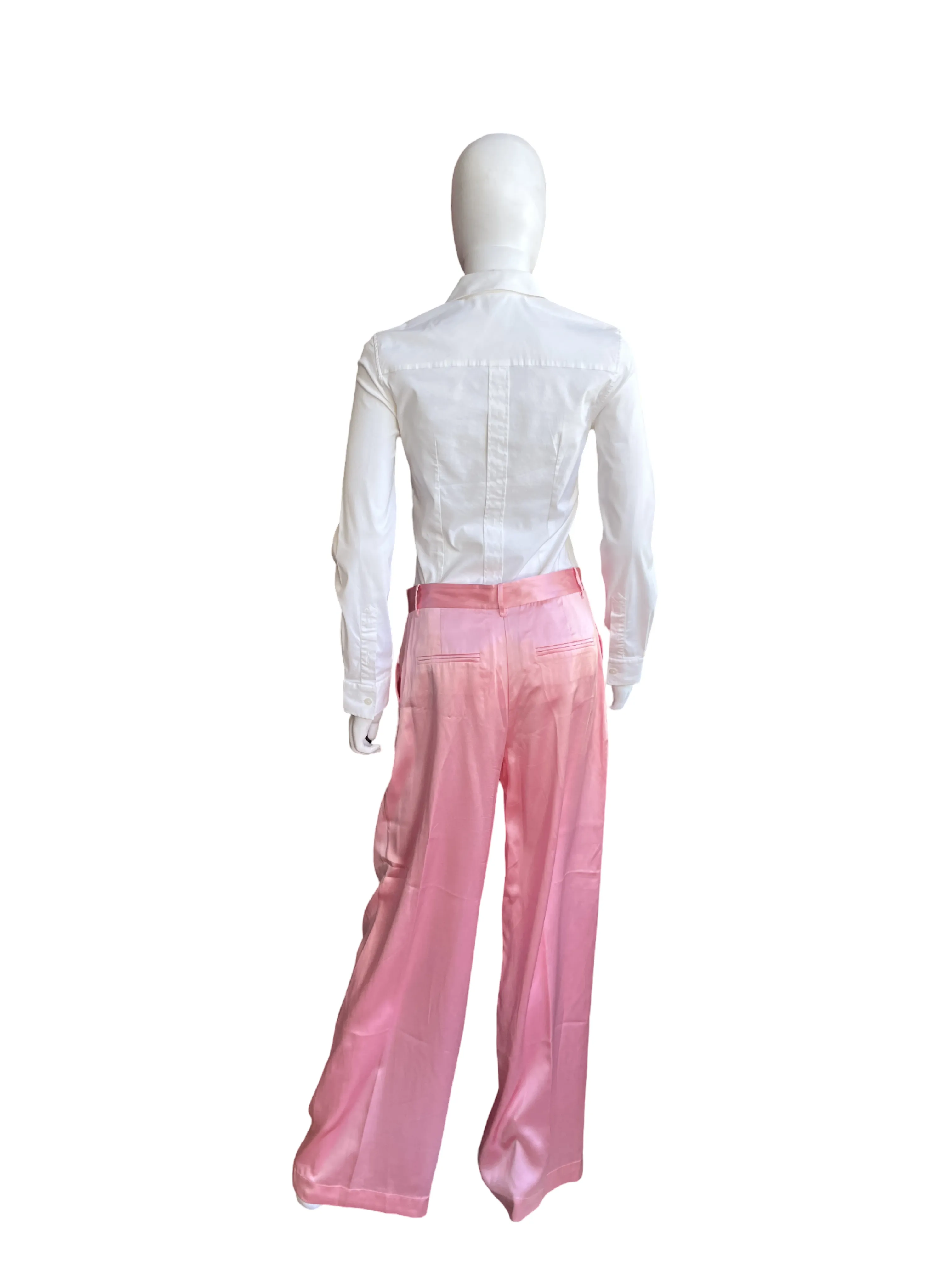 Love Shack Silk Pleated Wide Leg Pink Trousers /6