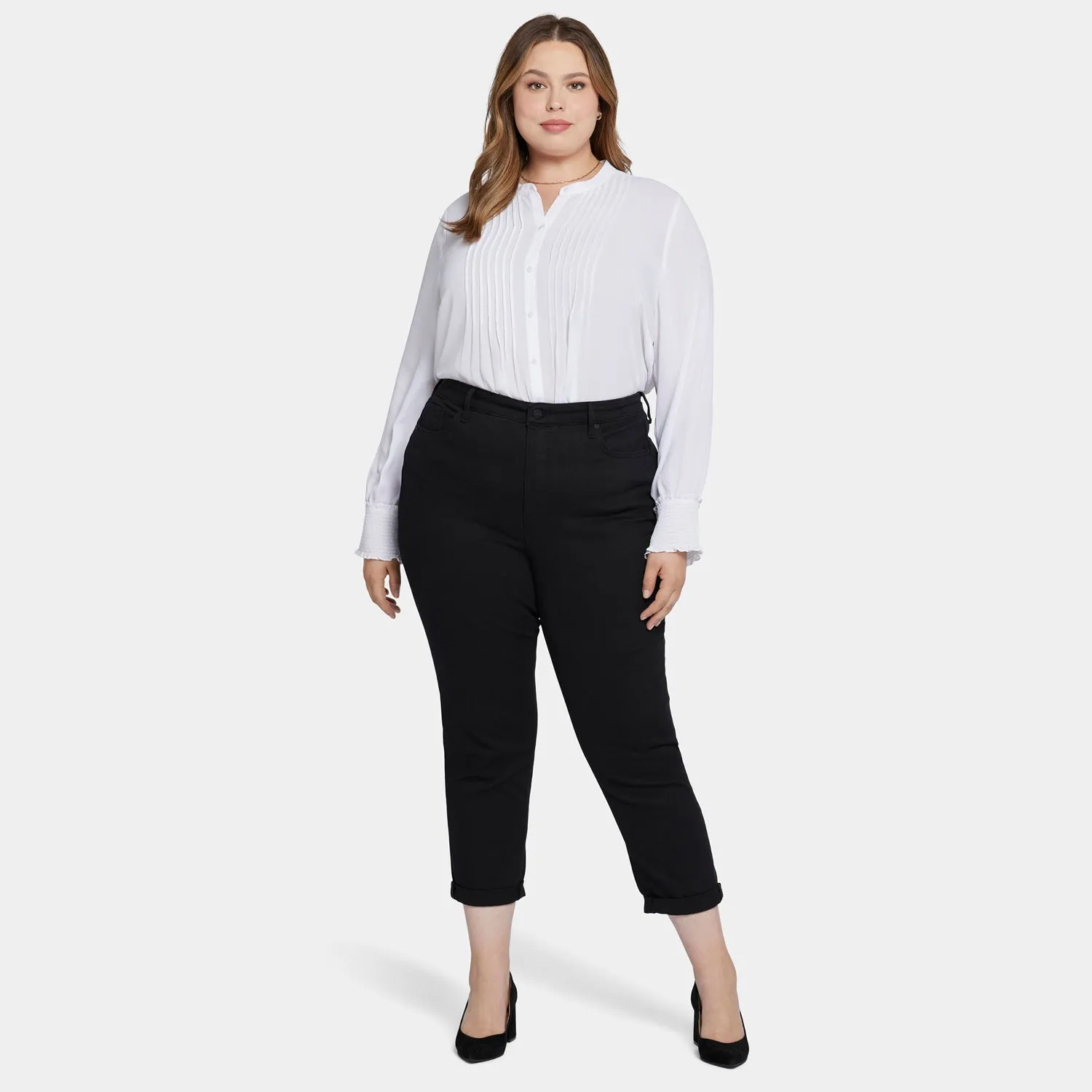 Margot Girlfriend Jeans In Petite Plus Size - Black