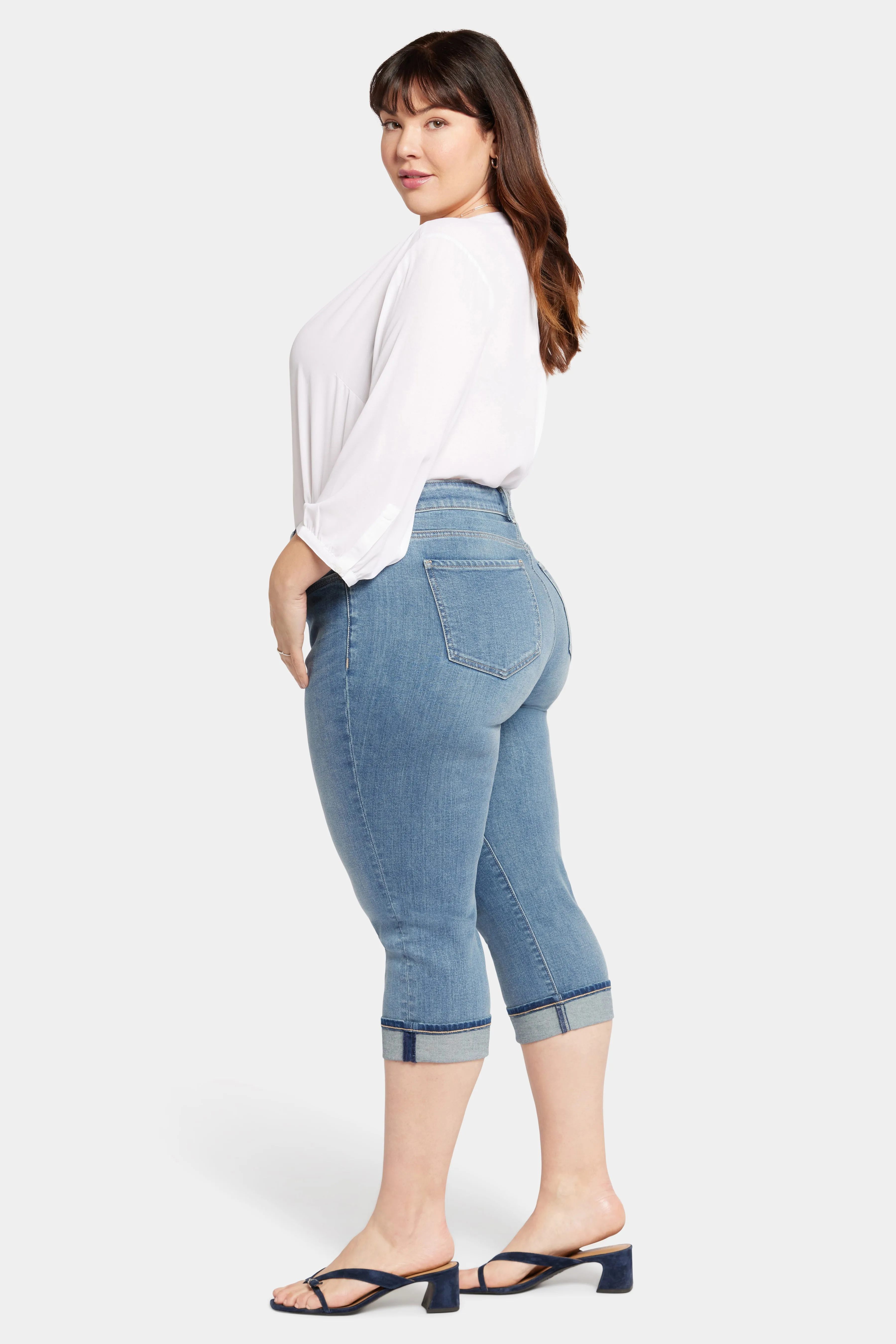 Marilyn Straight Crop Jeans In Plus Size - Upbeat