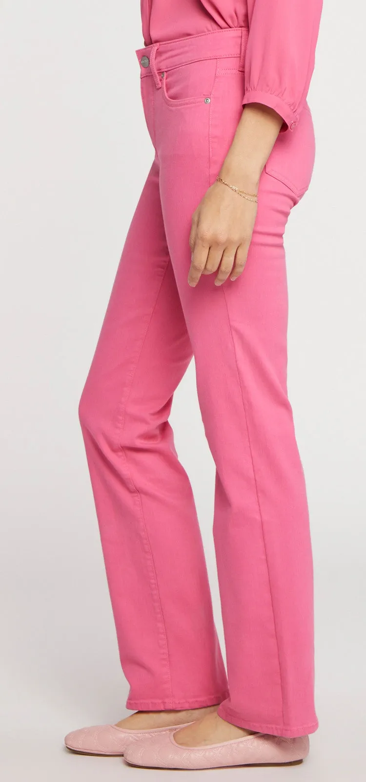 Marilyn Straight Jeans Roze Premium Denim (Petite) | Pink Peony