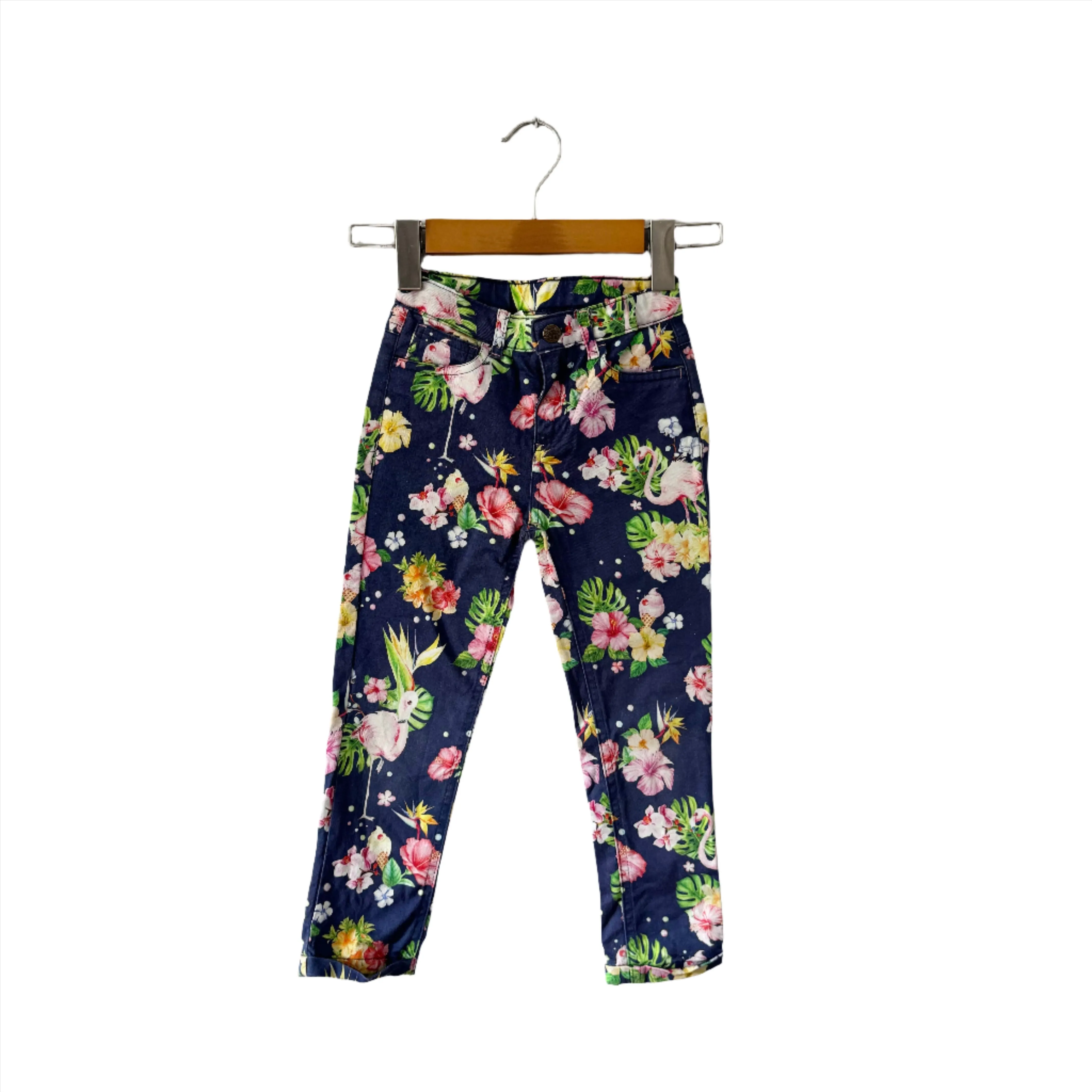 Max / Flamingo, tropical colour jeans / 5-6Y