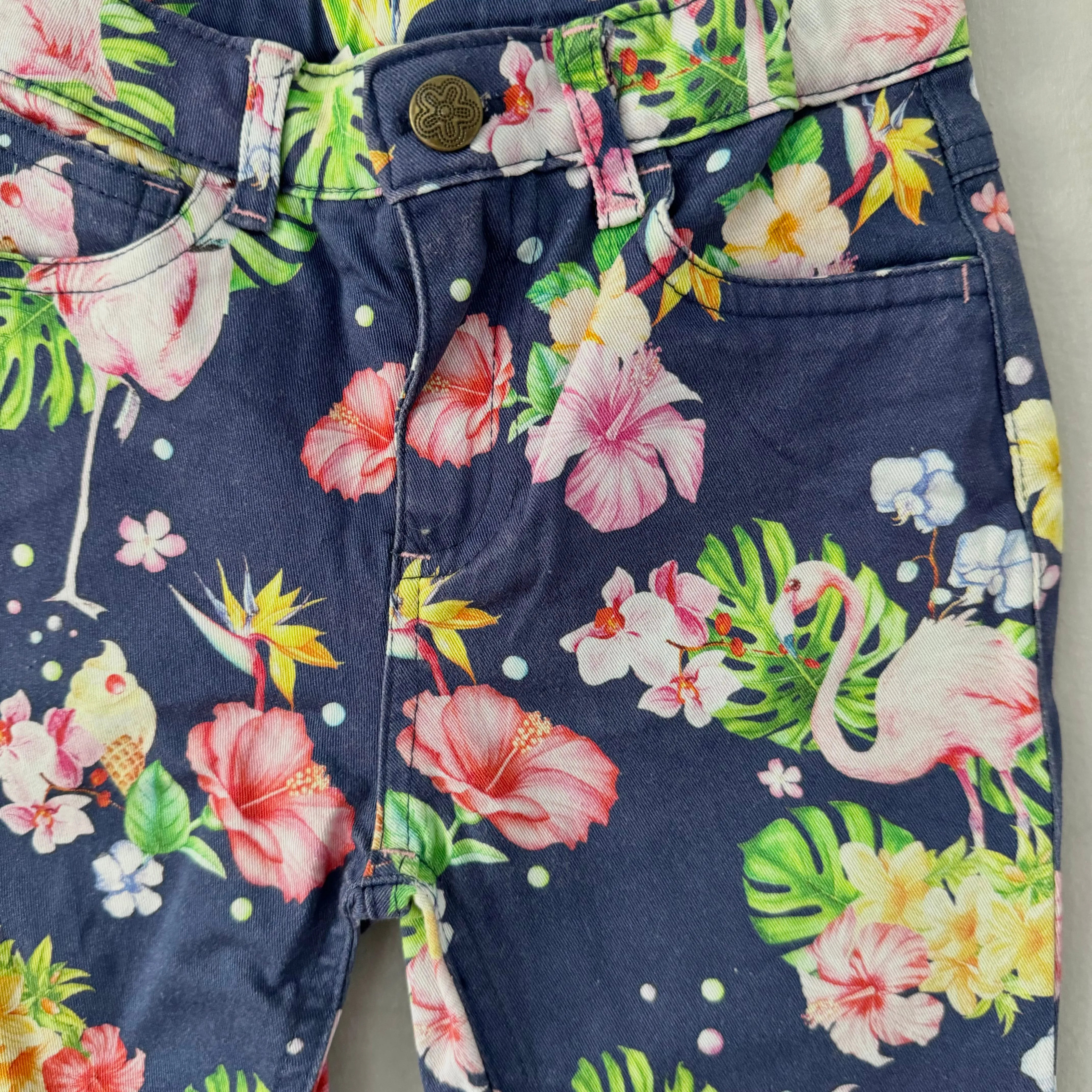 Max / Flamingo, tropical colour jeans / 5-6Y