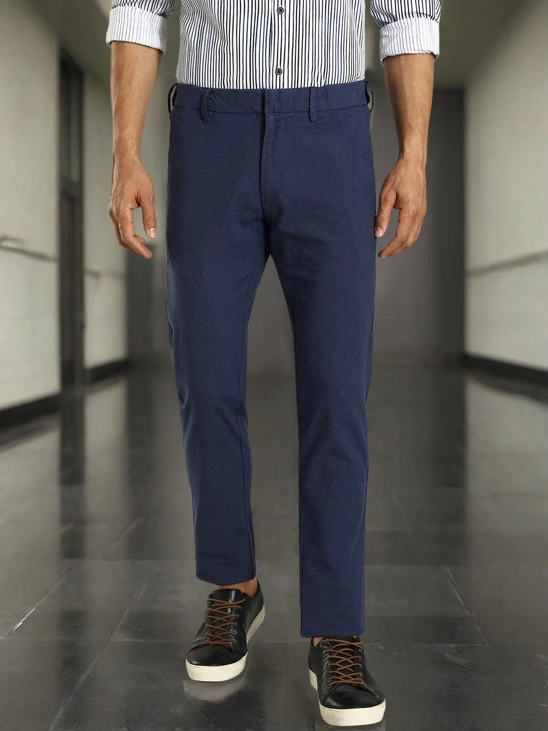 Men Brooklyn Fit Cotton Blend Trouser