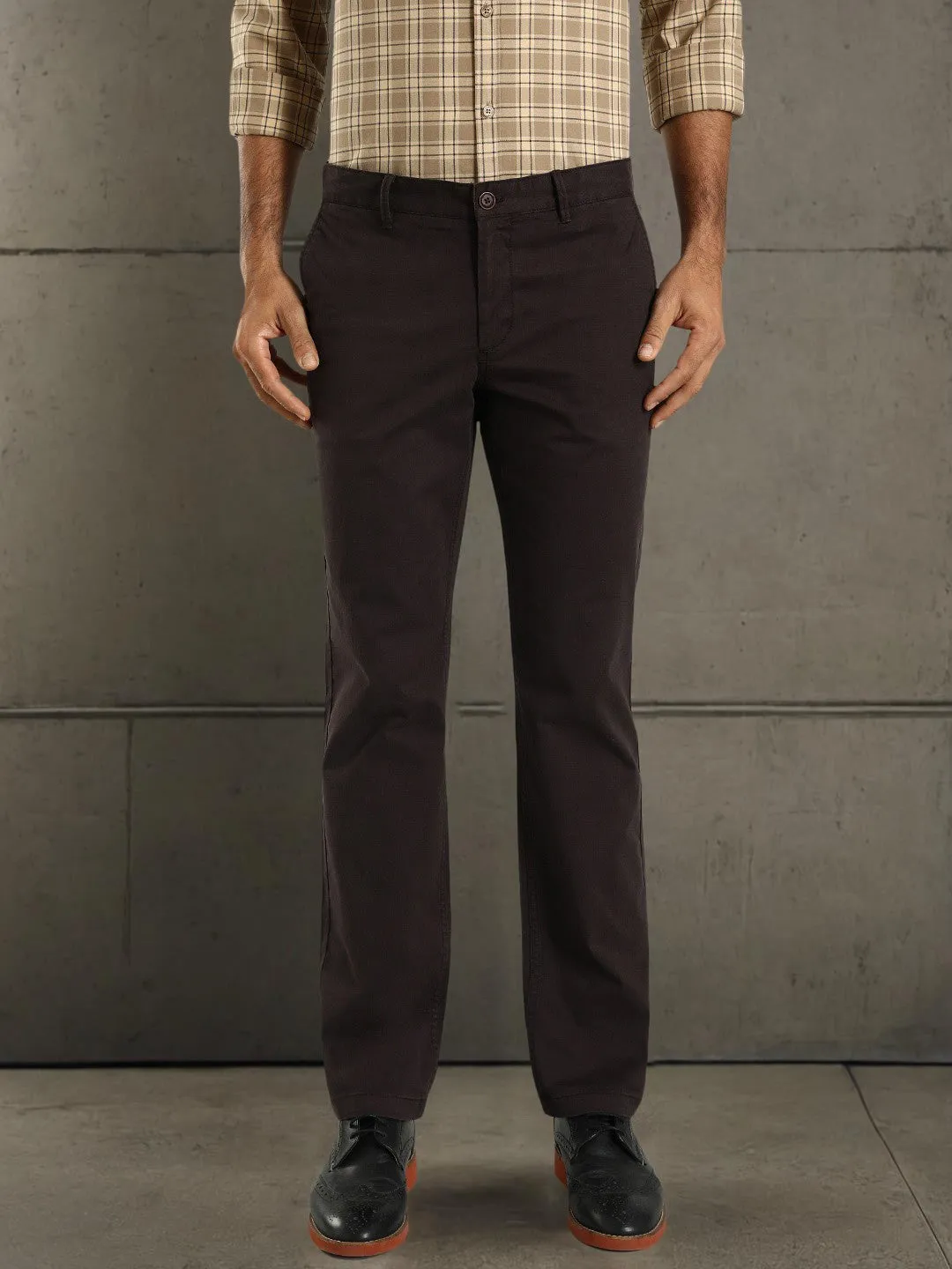 Men Kansas Fit Cotton Stretch Trouser