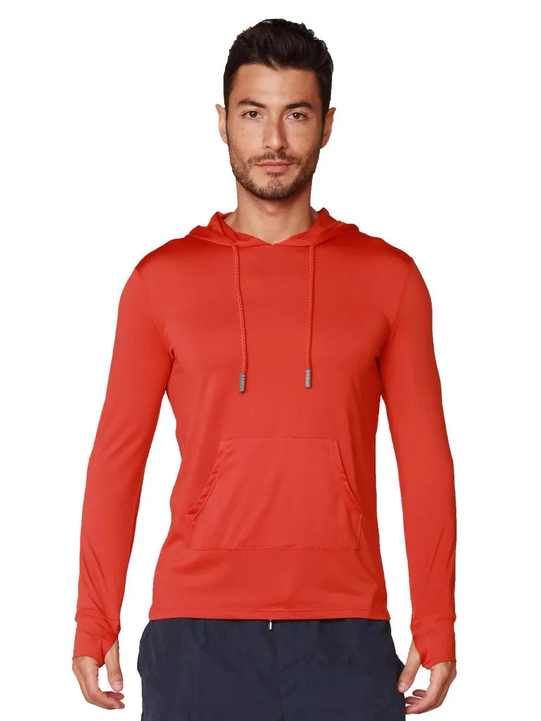 Men's Long Sleeve Hoodie in rust