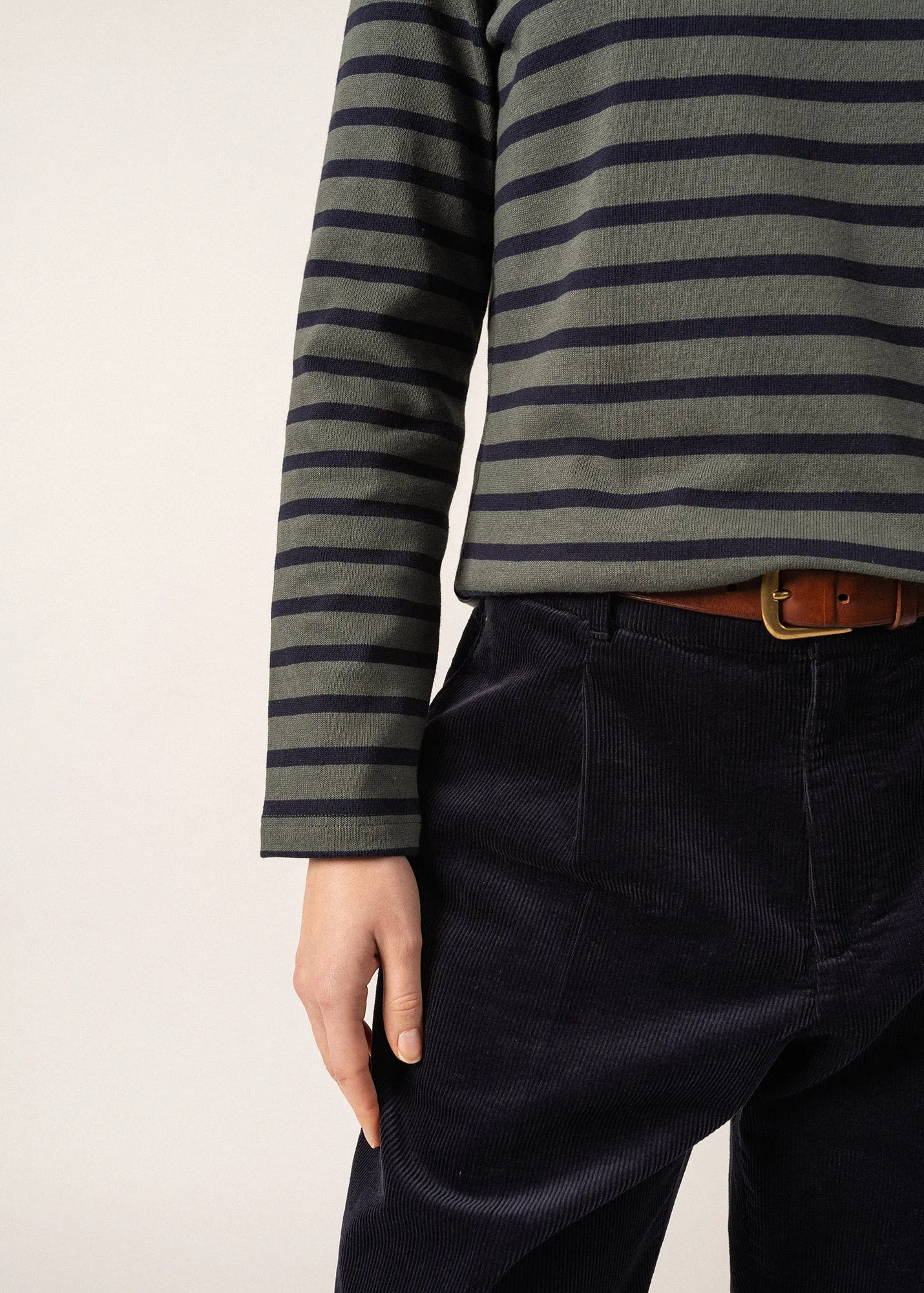 Meridame striped sailor shirt - regular fit, in thick cotton (VEGETAL/NAVY)