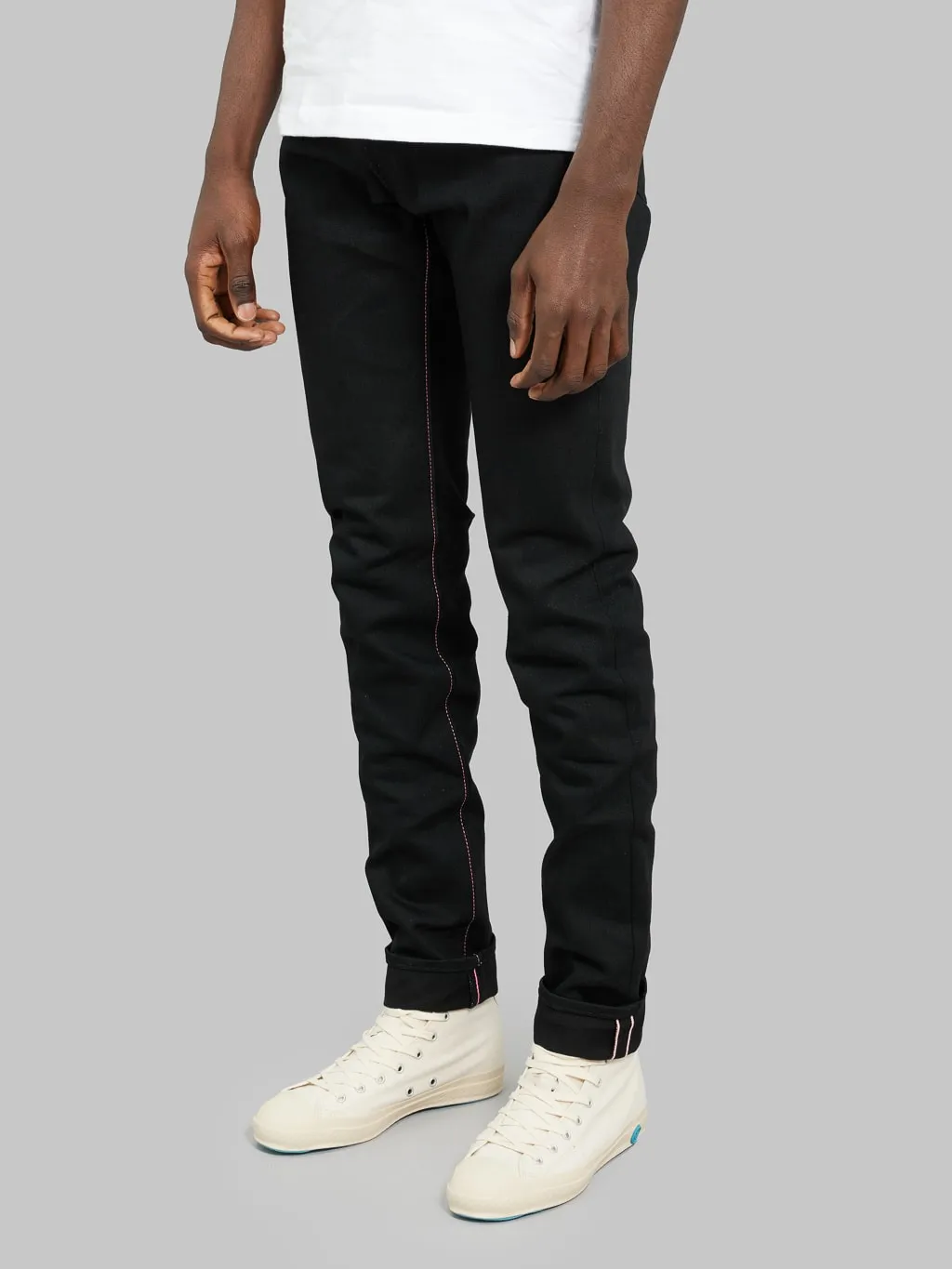 Momotaro 0405-B 15.7oz Black x Black High Tapered Jeans