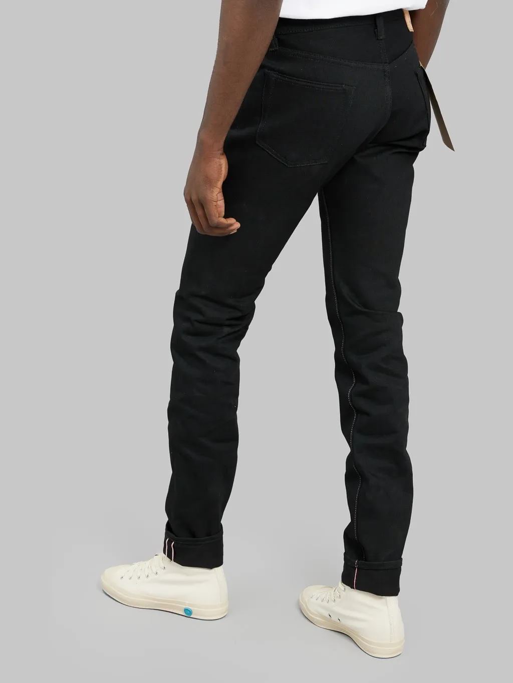 Momotaro 0405-B 15.7oz Black x Black High Tapered Jeans