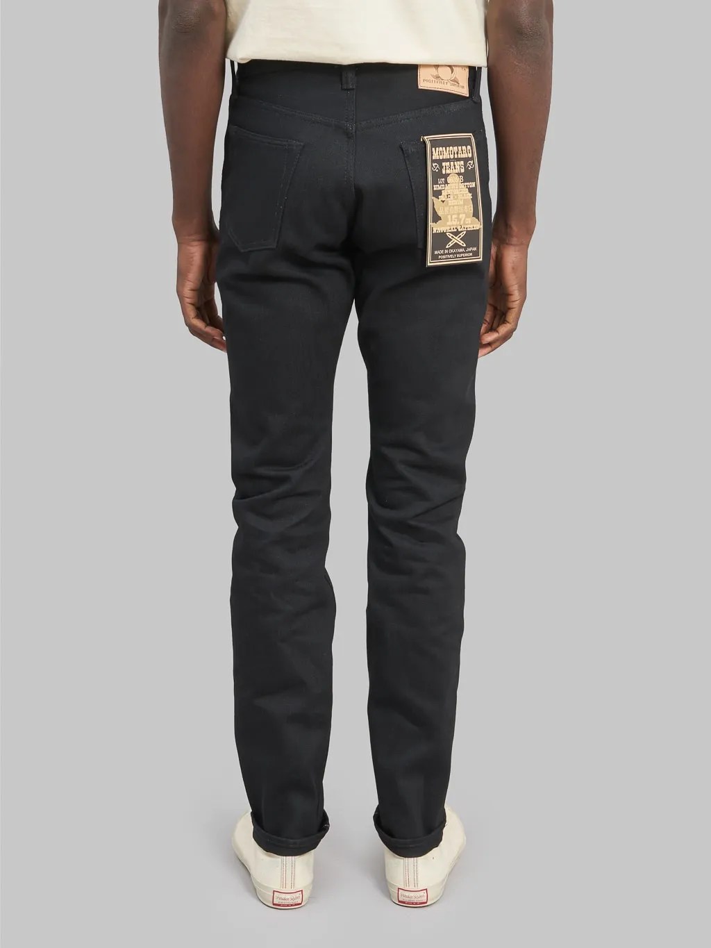 Momotaro 0605-B 15.7oz Black x Black Natural Tapered Jeans