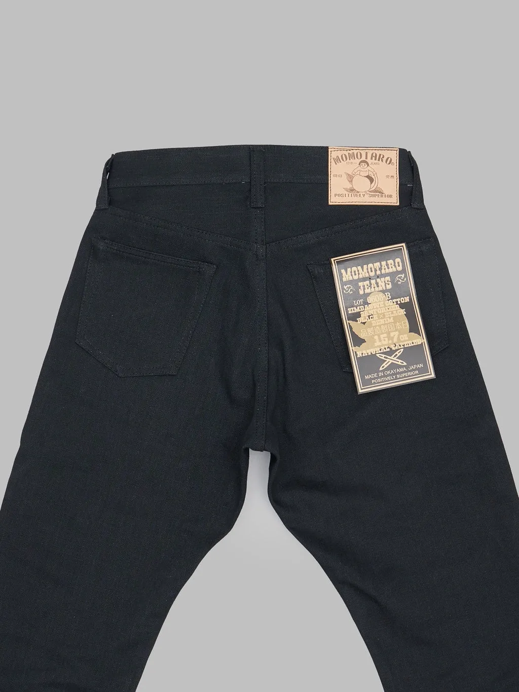 Momotaro 0605-B 15.7oz Black x Black Natural Tapered Jeans