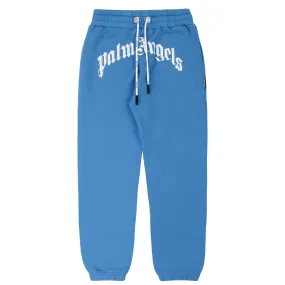 Palm Angels Curved Logo Sweatpants Blue