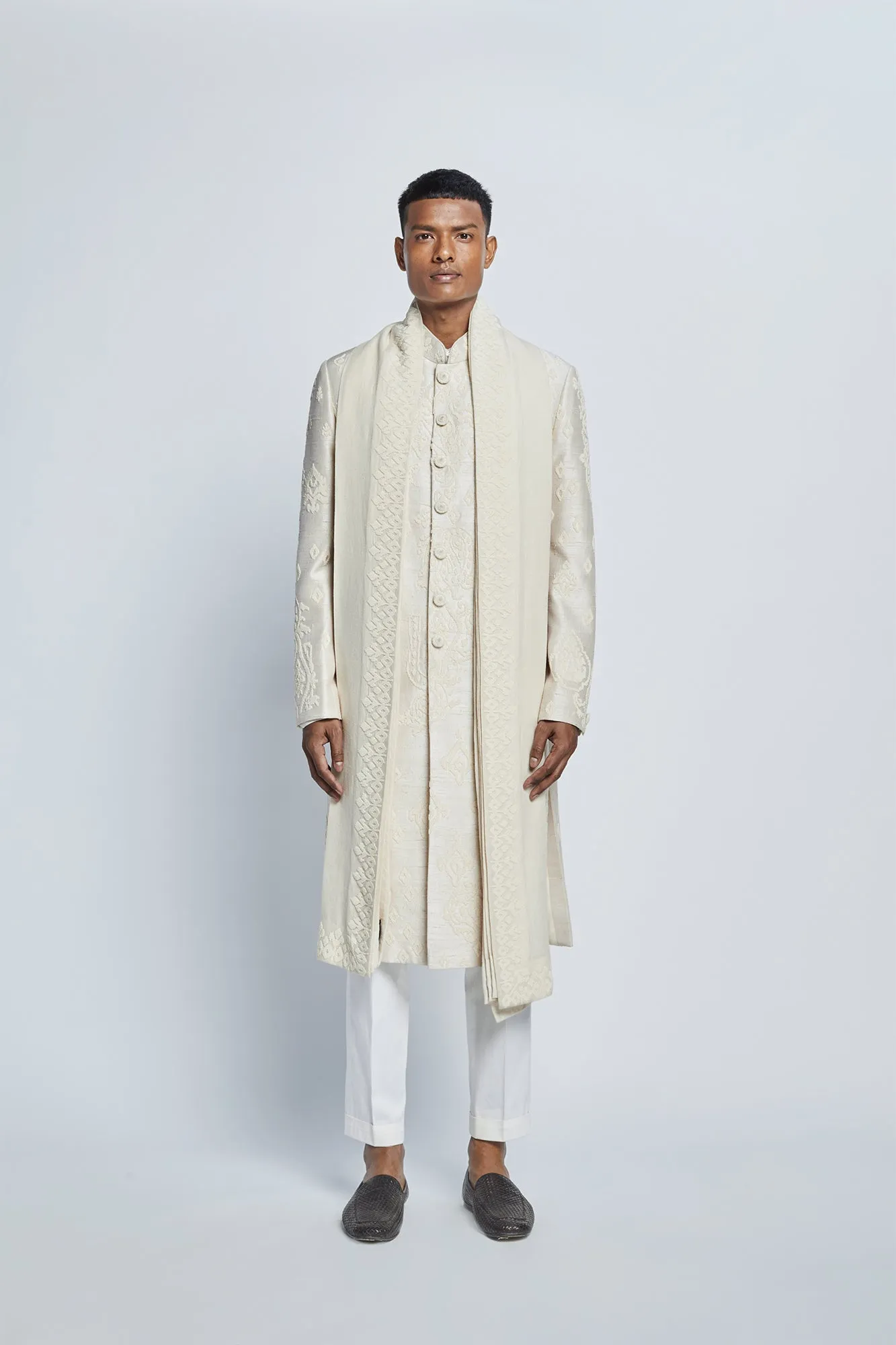 Pearl Embroidered Sherwani Set