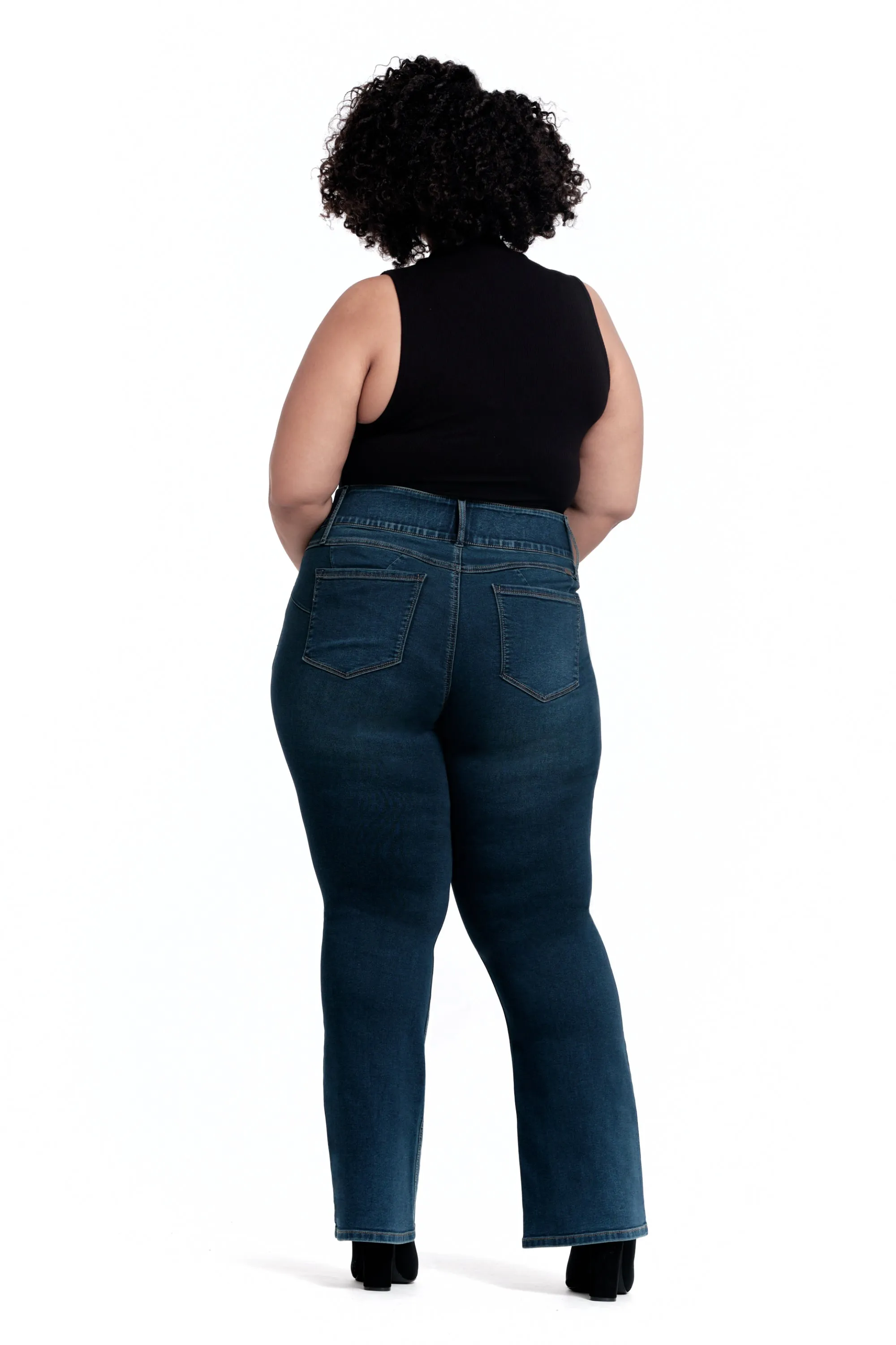 Plus Fit & Lift Shapewear Bootcut Jeans in Oretha