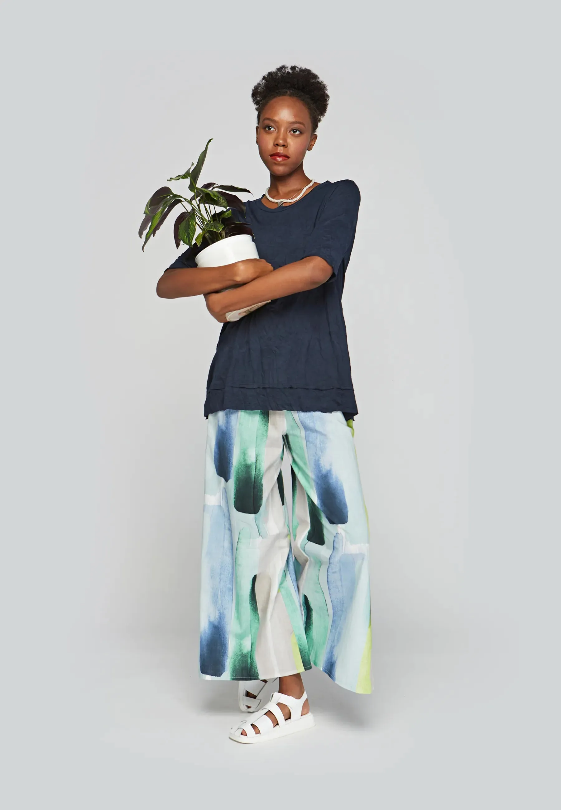 SIROCCO Printed, thin cotton pants