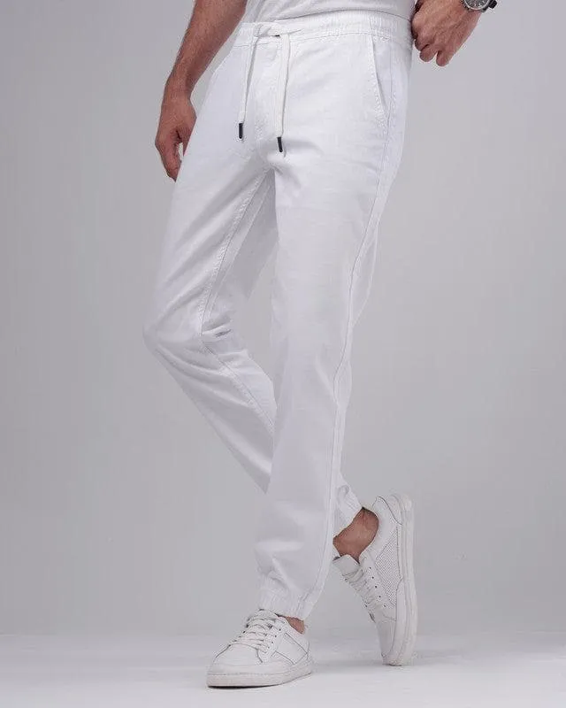 SLIM-FIT JOGGERS - WHITE