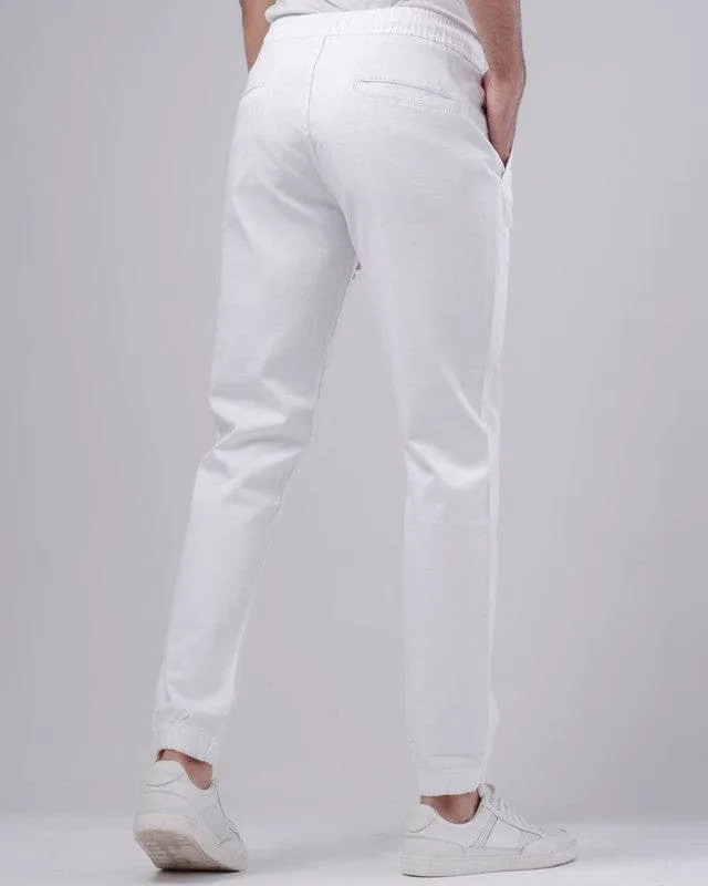 SLIM-FIT JOGGERS - WHITE